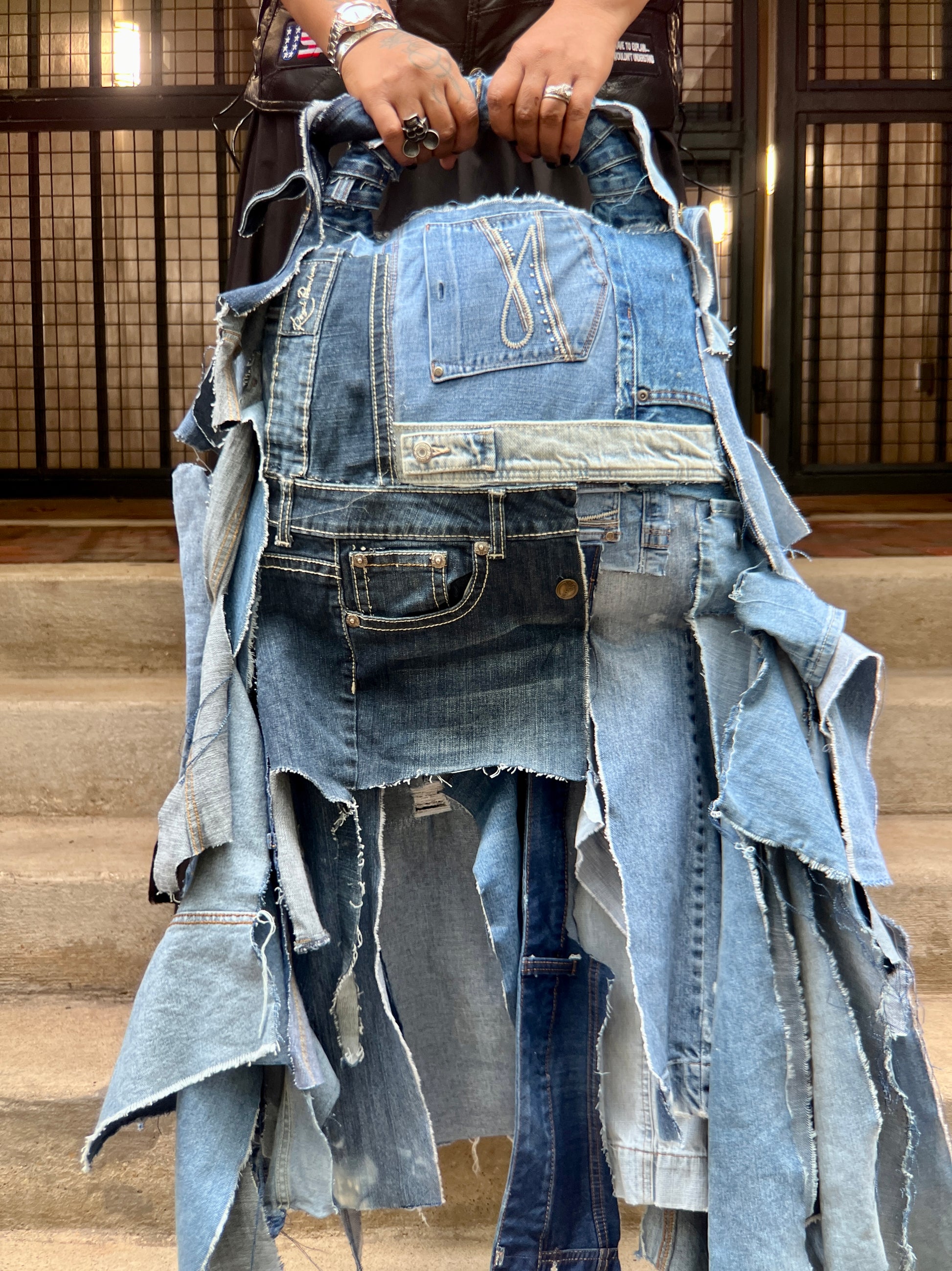 Extra Denim On Denim Ugly Jean Bag