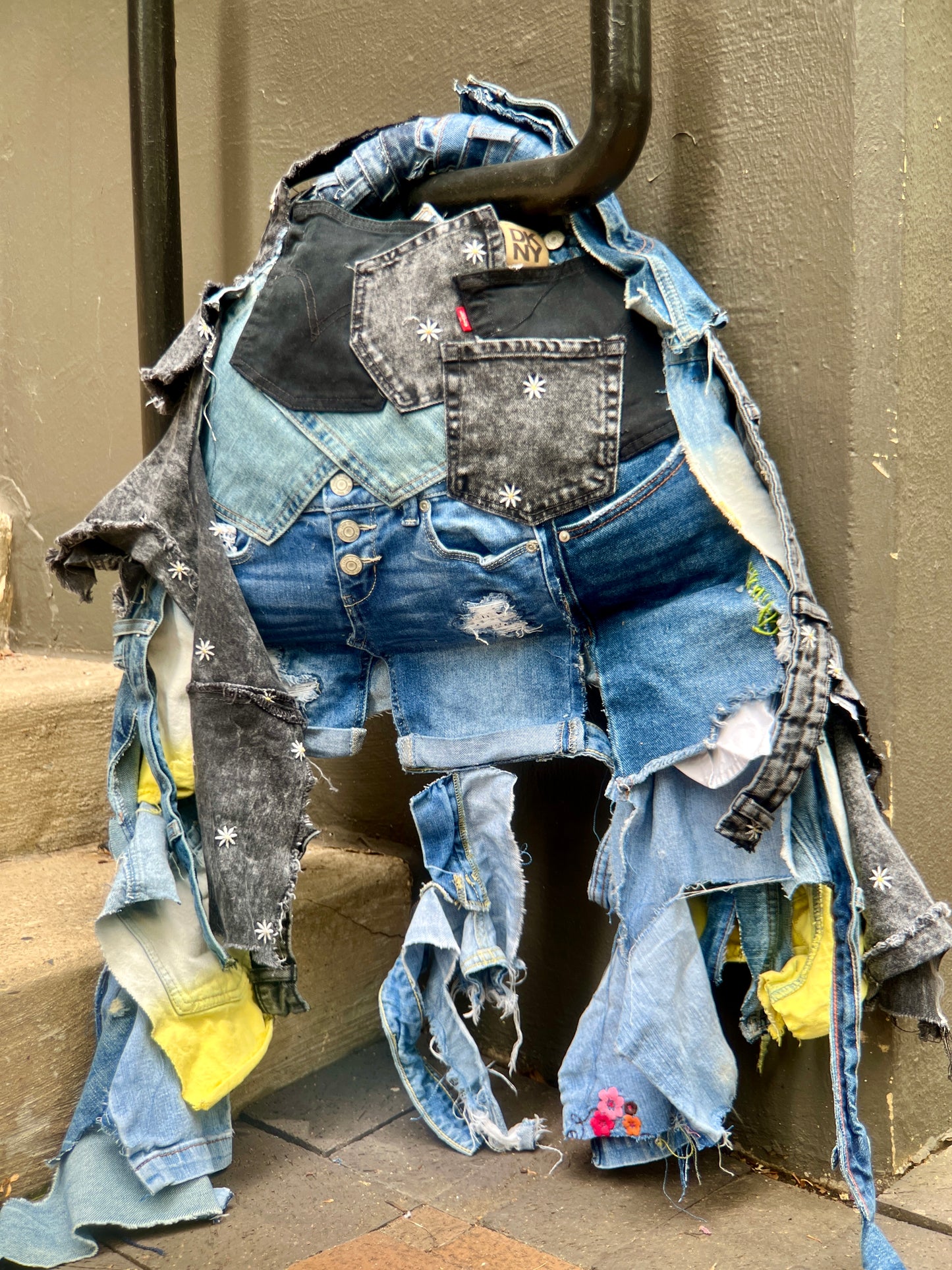 Trashy Two Sided Color Ugly Denim Bag: Odd Style