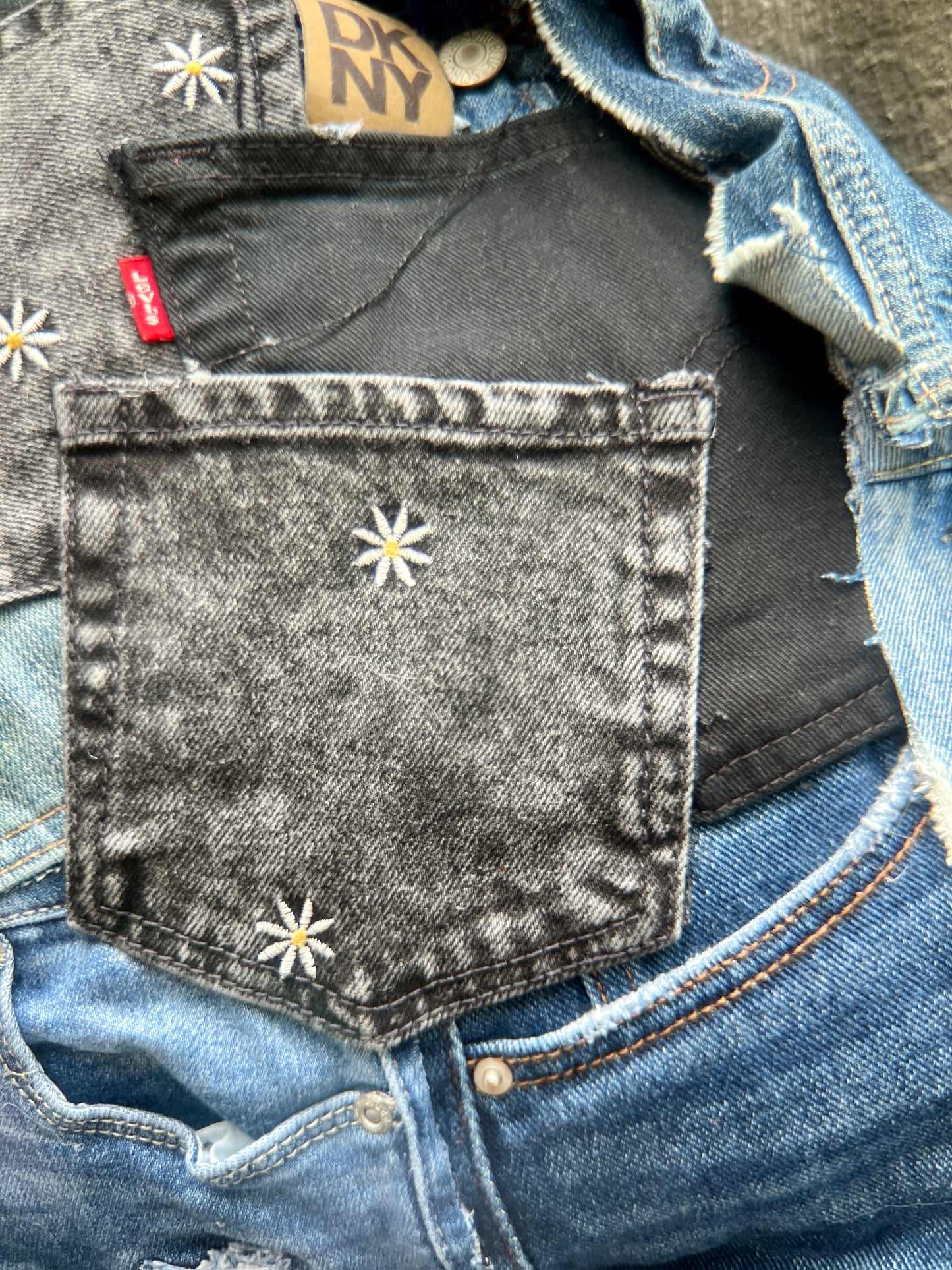 Trashy Two Sided Color Ugly Denim Bag: Odd Style
