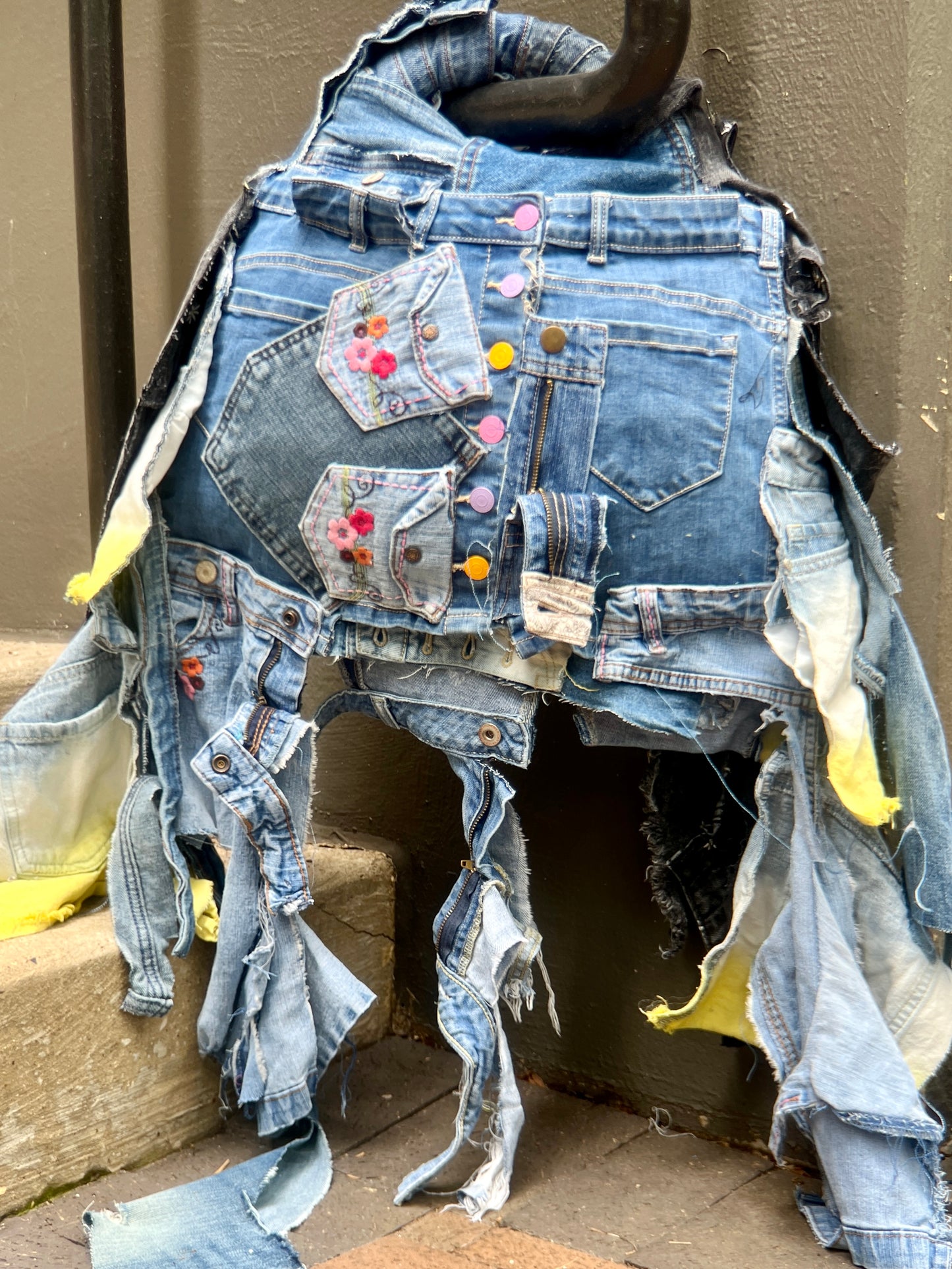 Trashy Two Sided Color Ugly Denim Bag: Odd Style