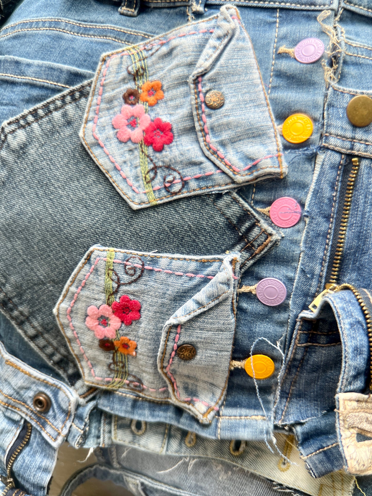 Trashy Two Sided Color Ugly Denim Bag: Odd Style