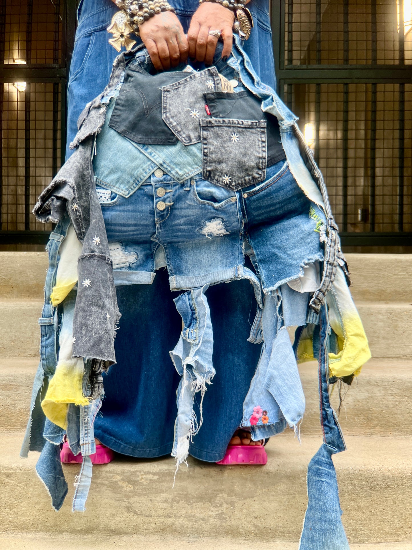 Trashy Two Sided Color Ugly Denim Bag: Odd Style