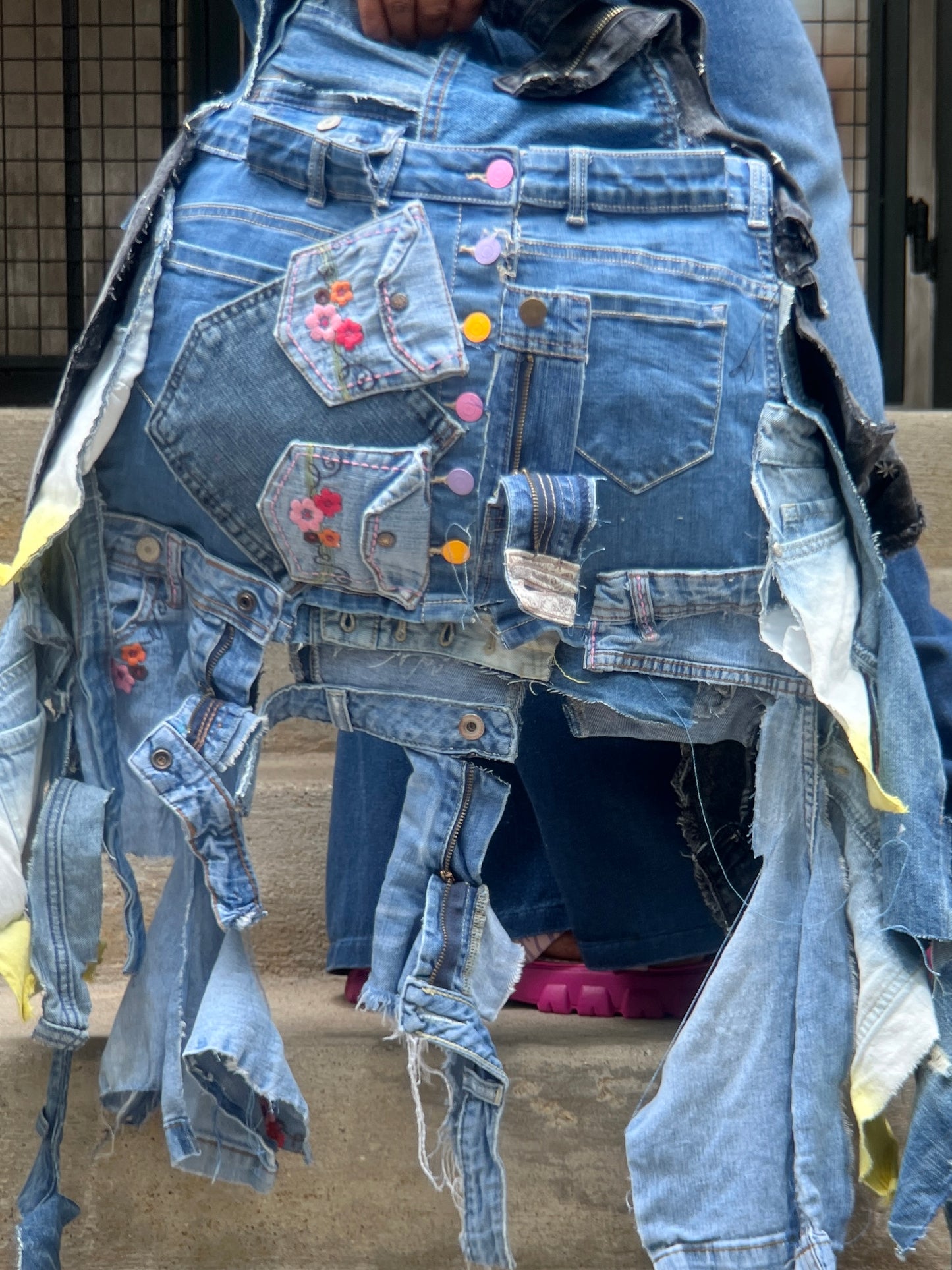Trashy Two Sided Color Ugly Denim Bag: Odd Style