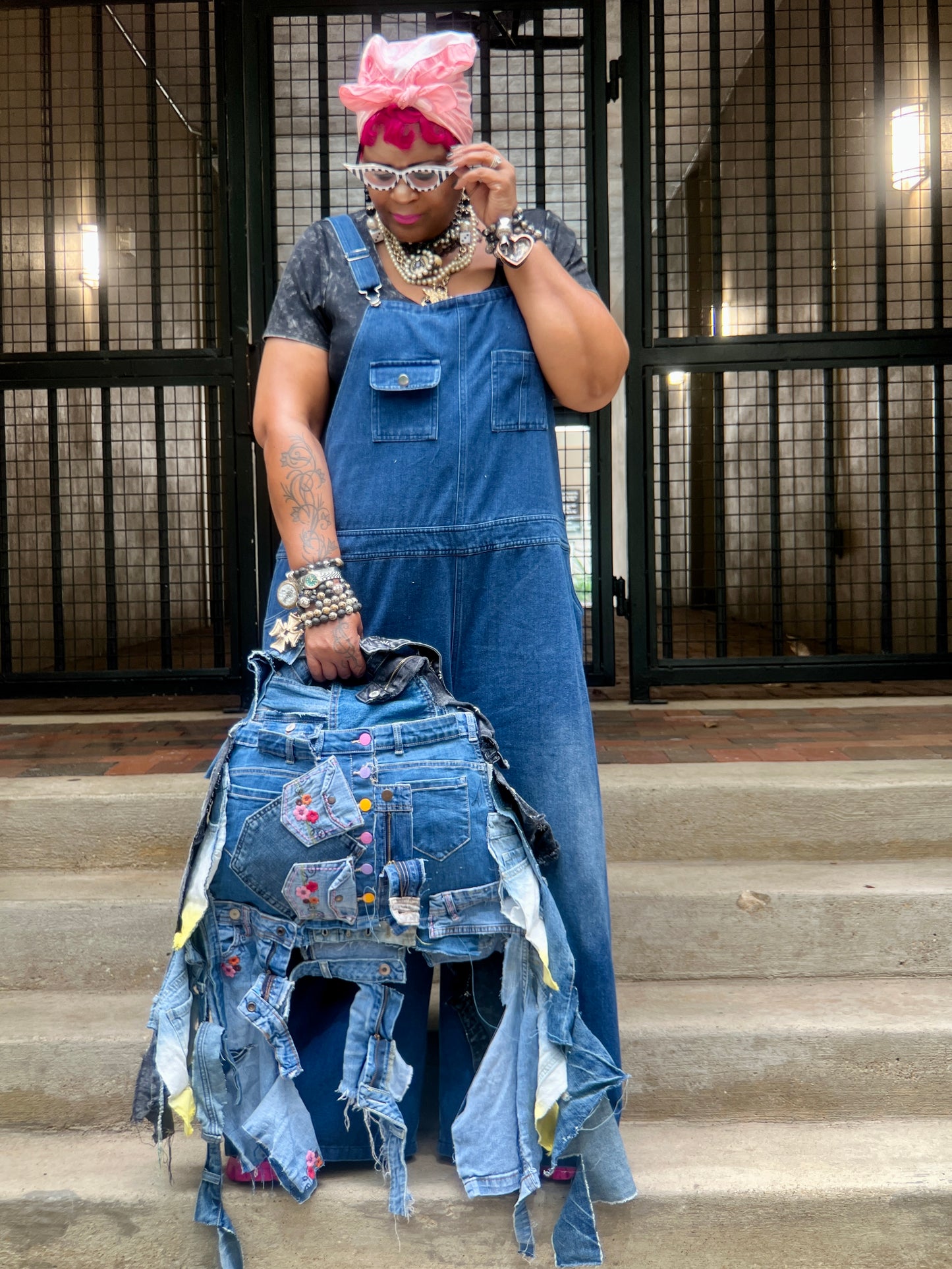 Trashy Two Sided Color Ugly Denim Bag: Odd Style