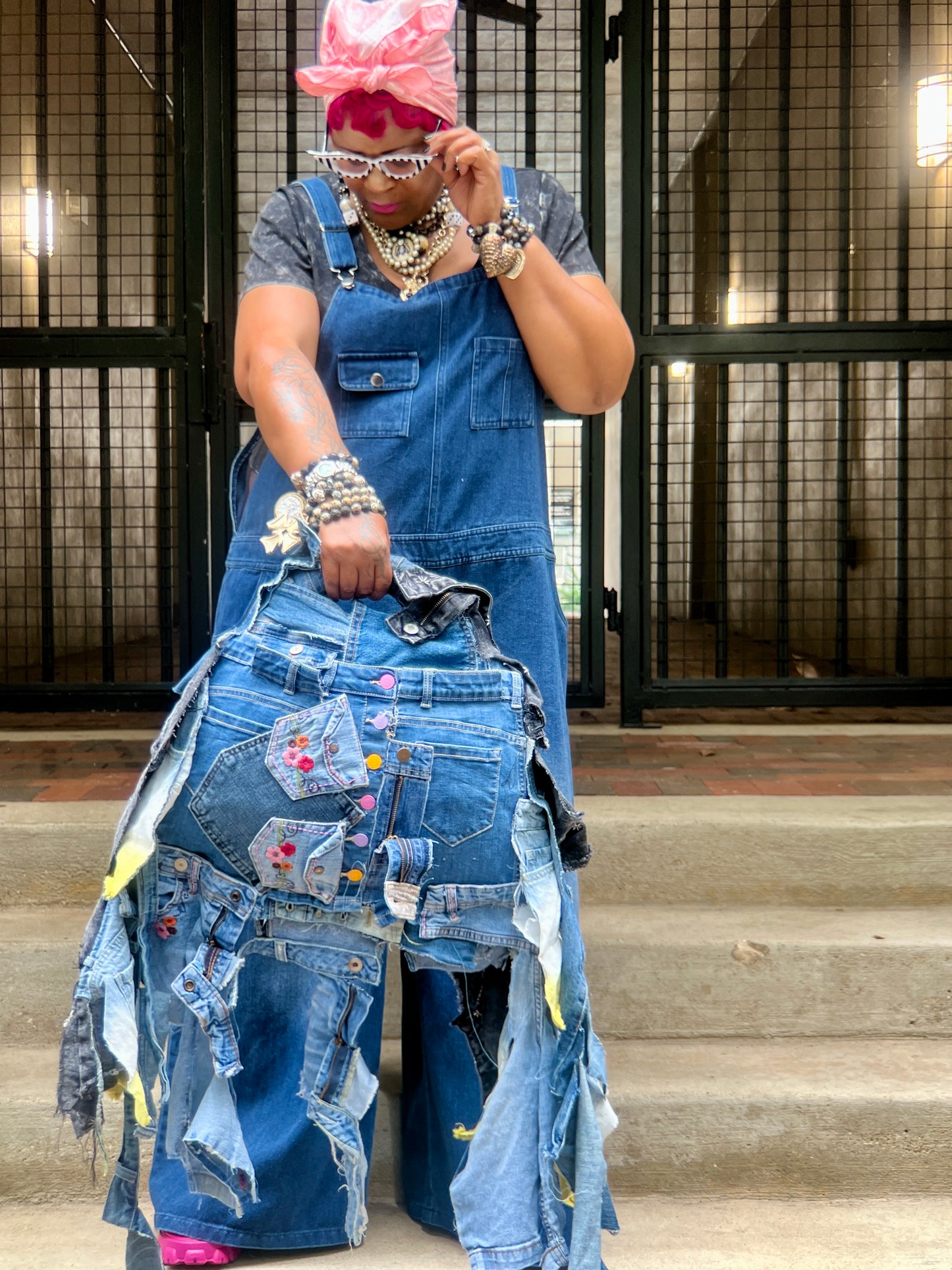 Trashy Two Sided Color Ugly Denim Bag: Odd Style