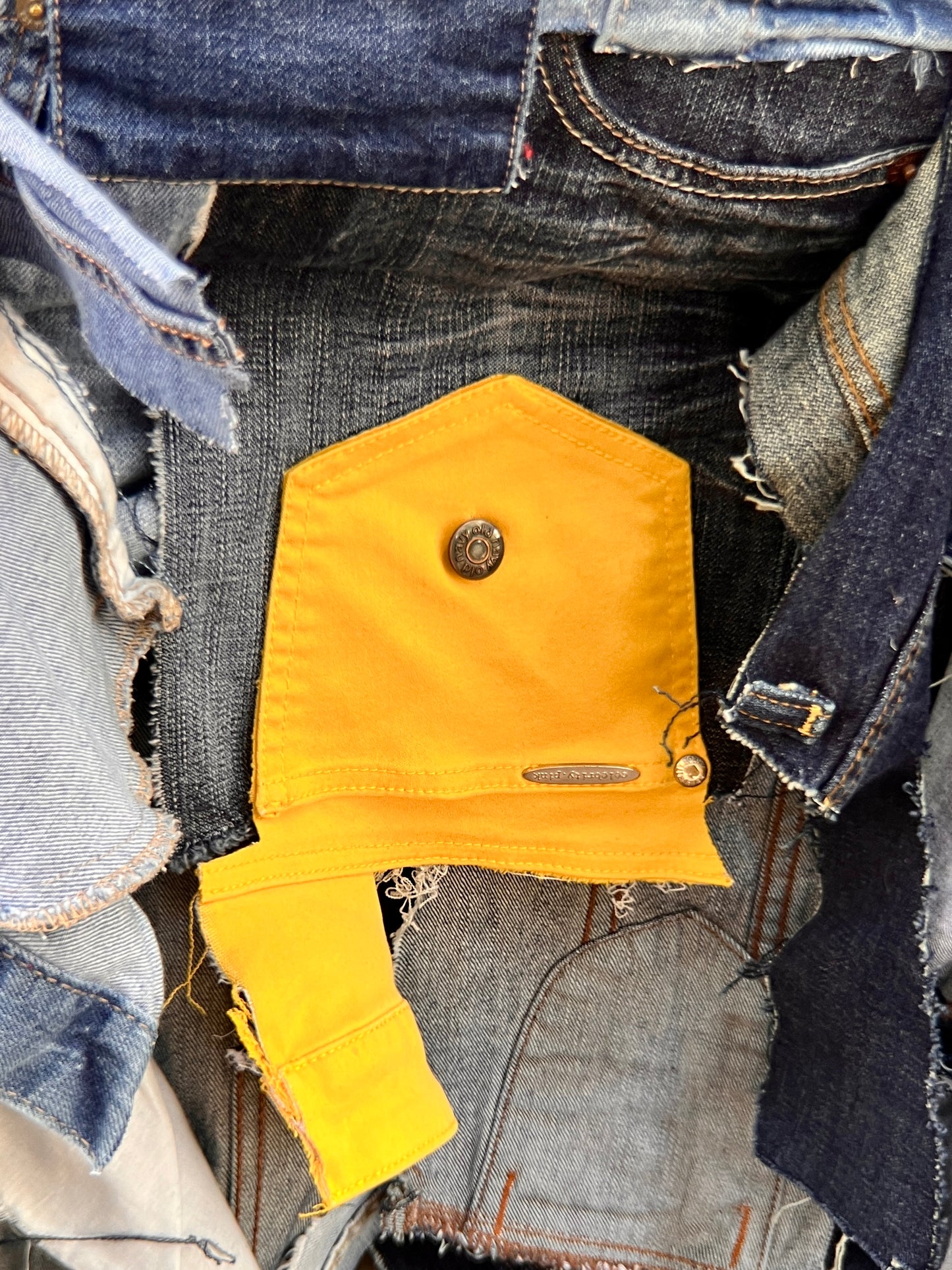 Big Ole' Funky Yellow Ugly Denim Bag: Odd Style