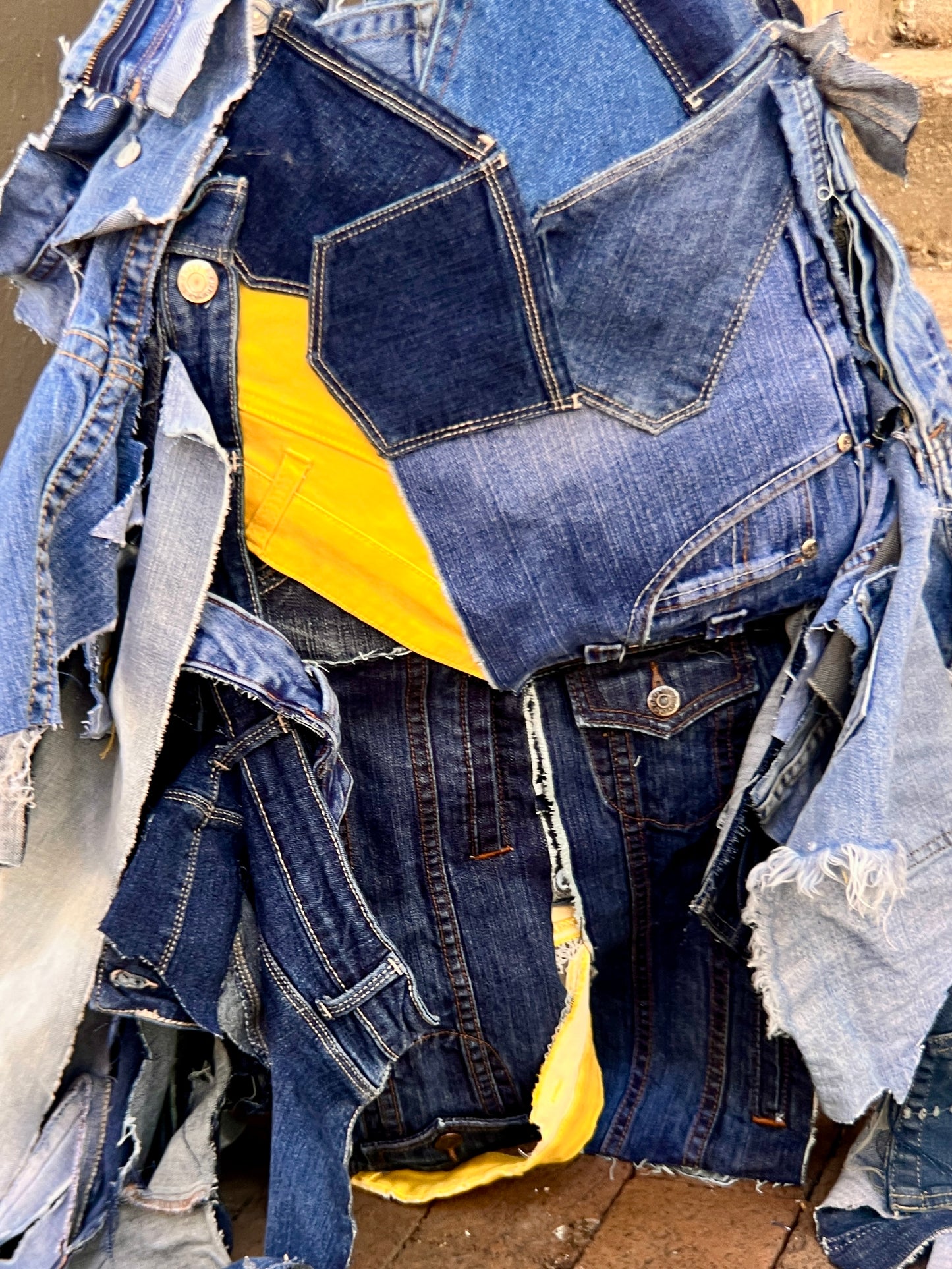 Big Ole' Funky Yellow Ugly Denim Bag: Odd Style