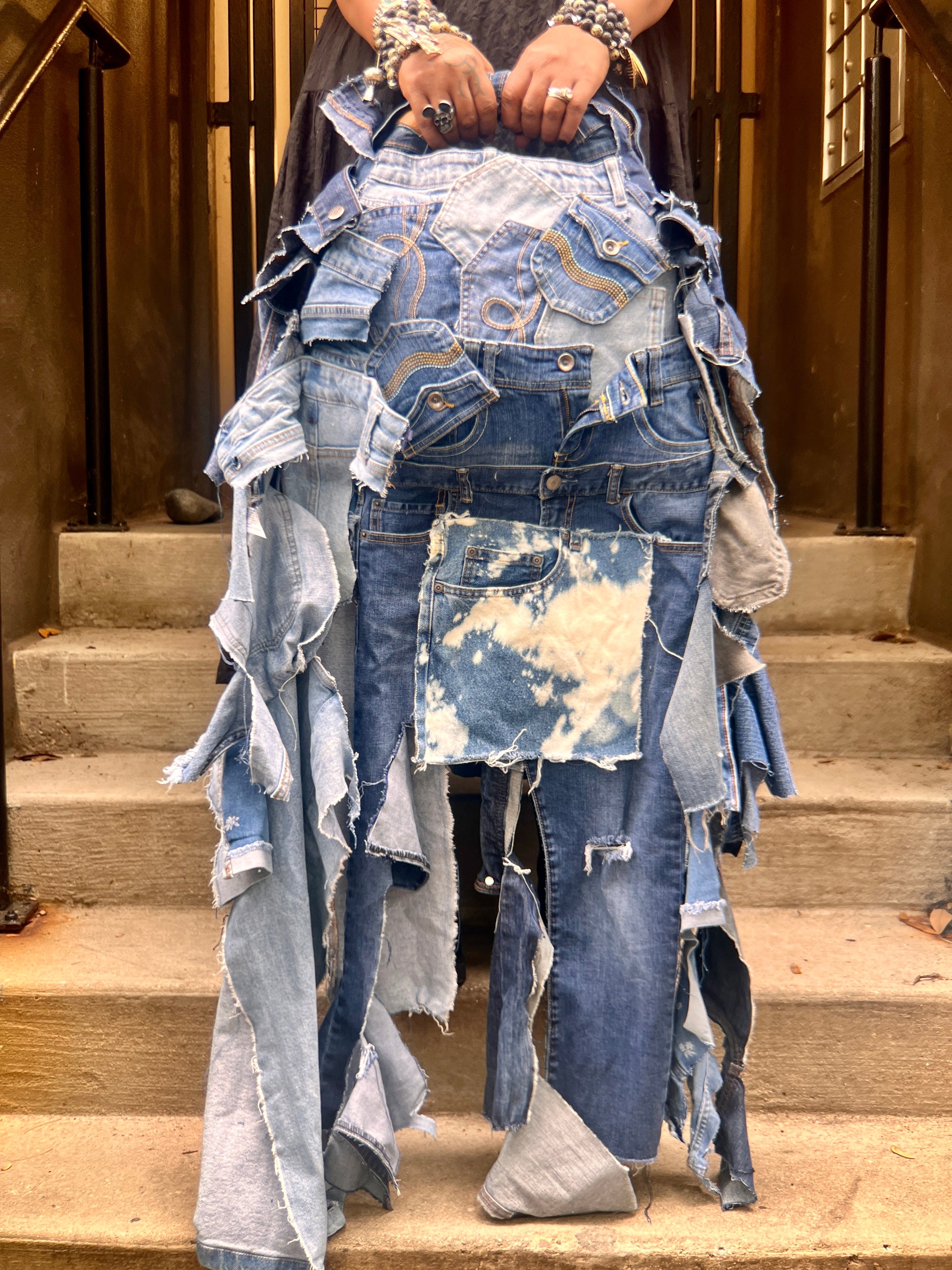 Trashy Ugly Denim On Denim Funky Grunge Bag