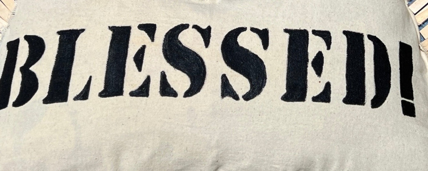 Blessed Clothespin Fashion V-Neck Upcycled Denim Handbag Purse: Unique Style