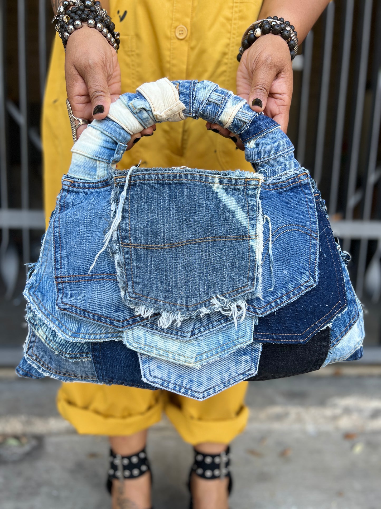 Ugly 2 Sided Pocket And Shorts Funky Denim Rag Bag