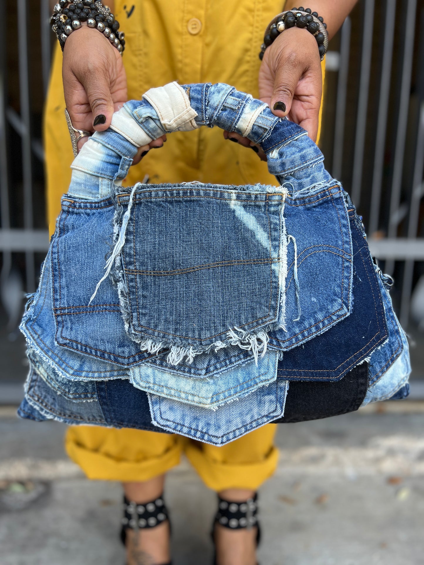 Ugly 2 Sided Pocket And Shorts Funky Denim Rag Bag