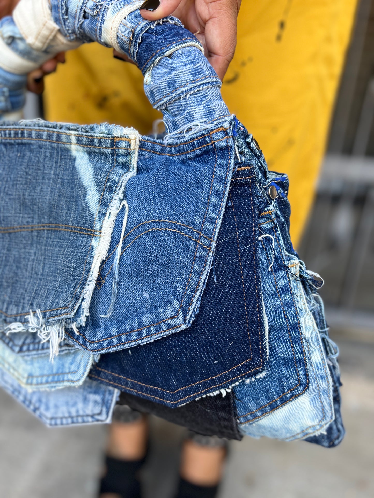 Ugly 2 Sided Pocket And Shorts Funky Denim Rag Bag