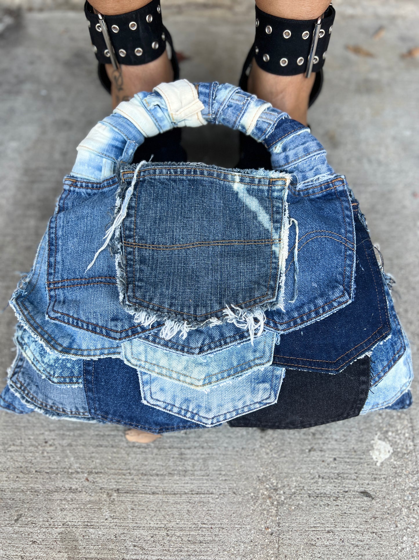 Ugly 2 Sided Pocket And Shorts Funky Denim Rag Bag