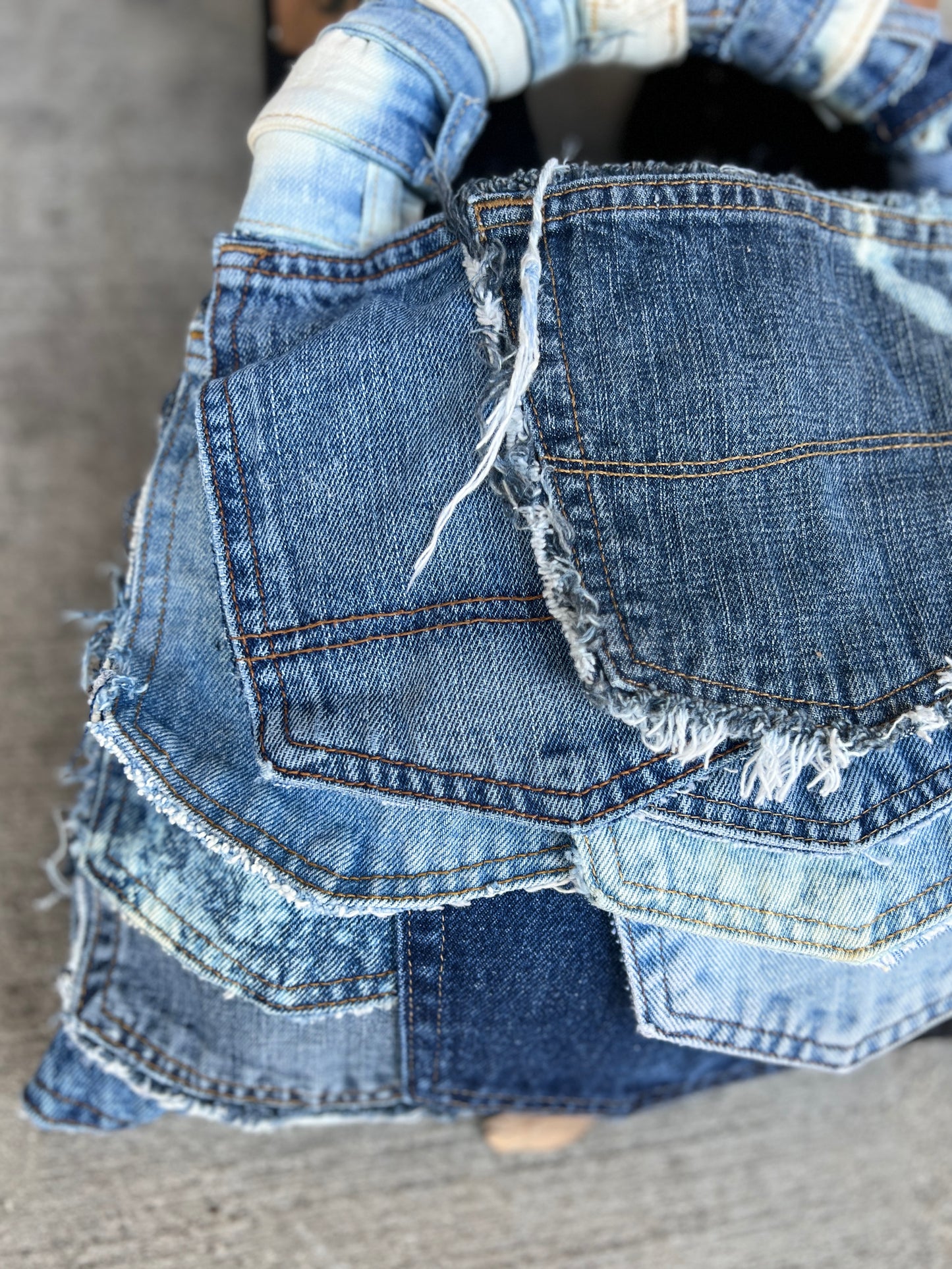 Ugly 2 Sided Pocket And Shorts Funky Denim Rag Bag