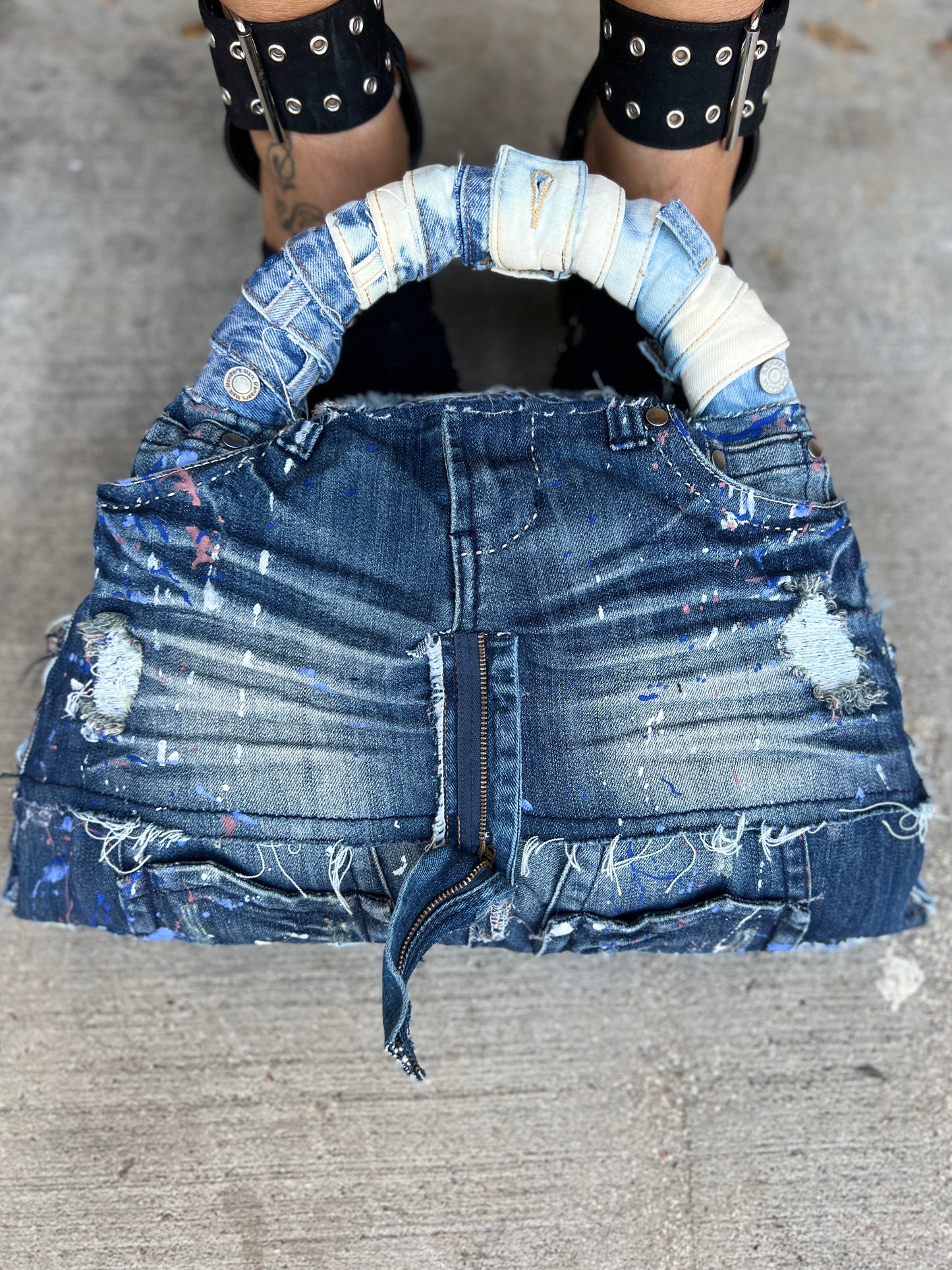 Ugly 2 Sided Pocket And Shorts Funky Denim Rag Bag