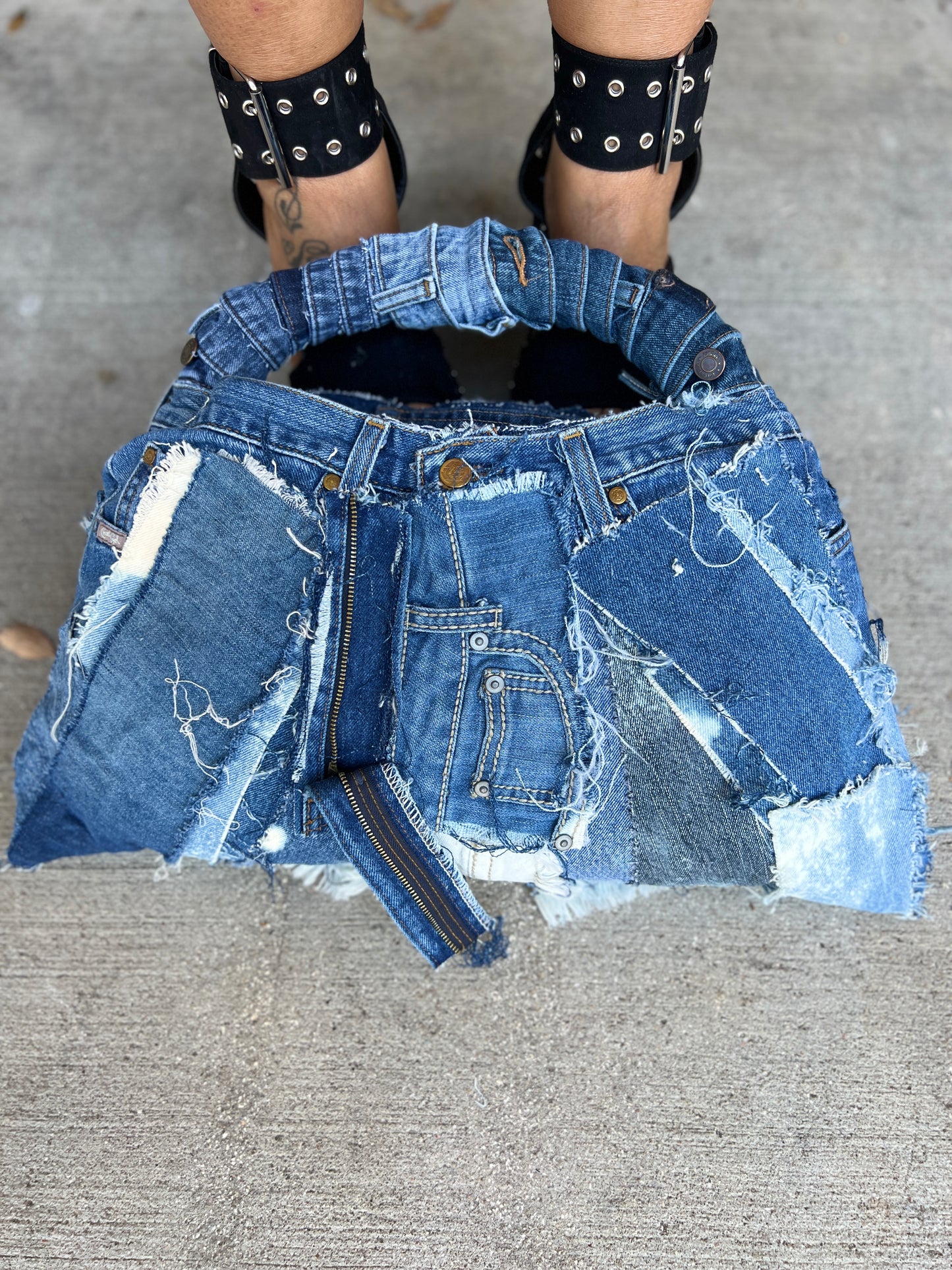 Ugly Daisy Dukes Shredded Denim Rag Purse