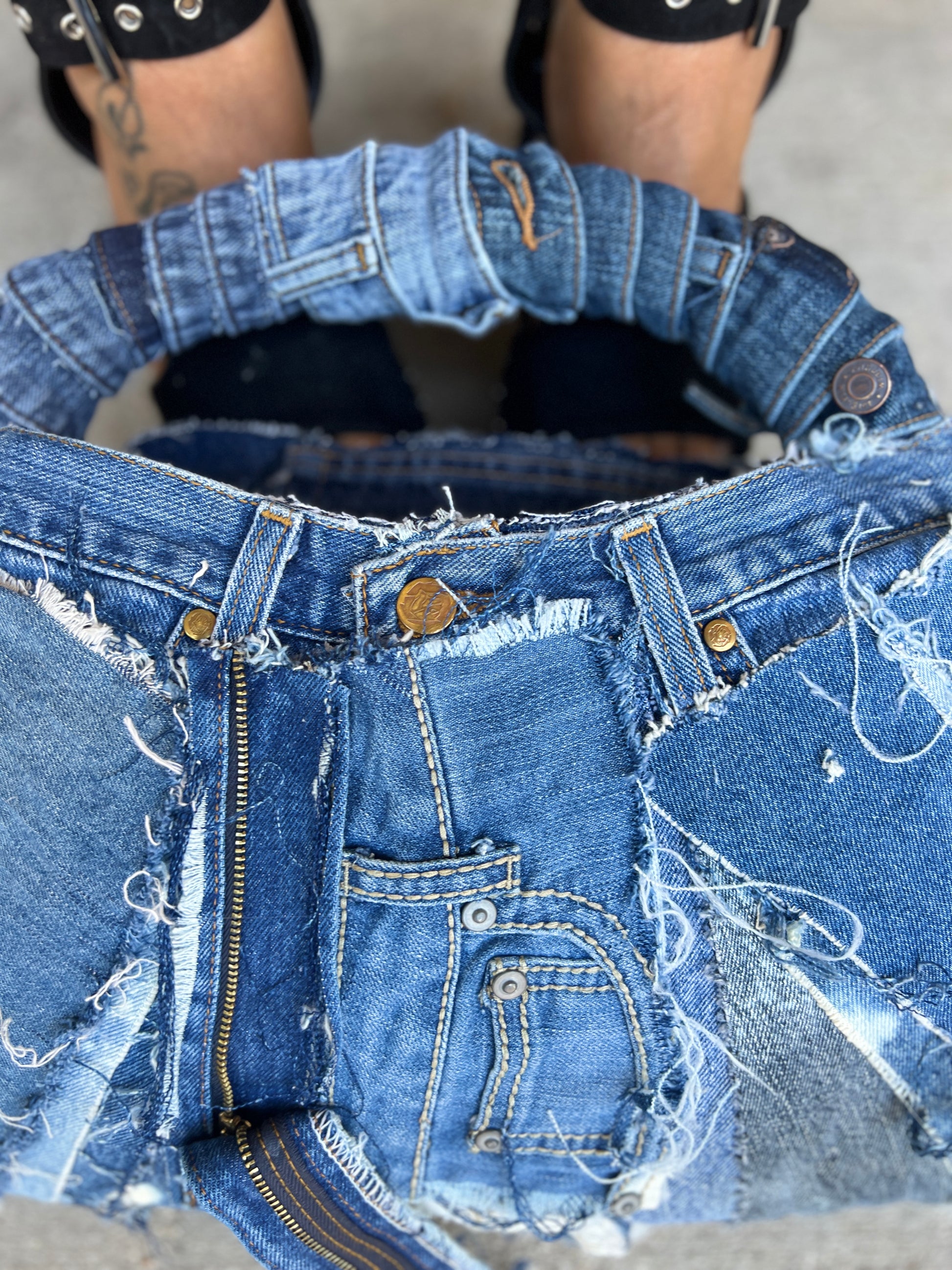 Ugly Daisy Dukes Shredded Denim Rag Purse