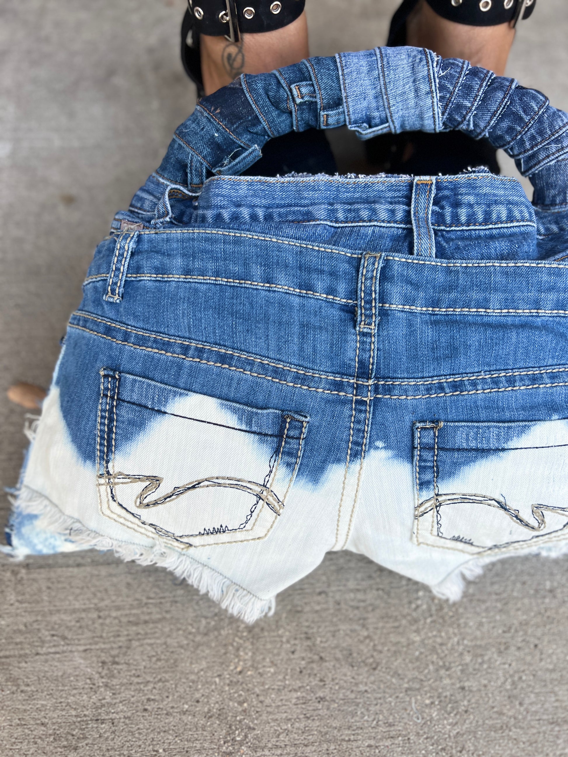Ugly Daisy Dukes Shredded Denim Rag Purse