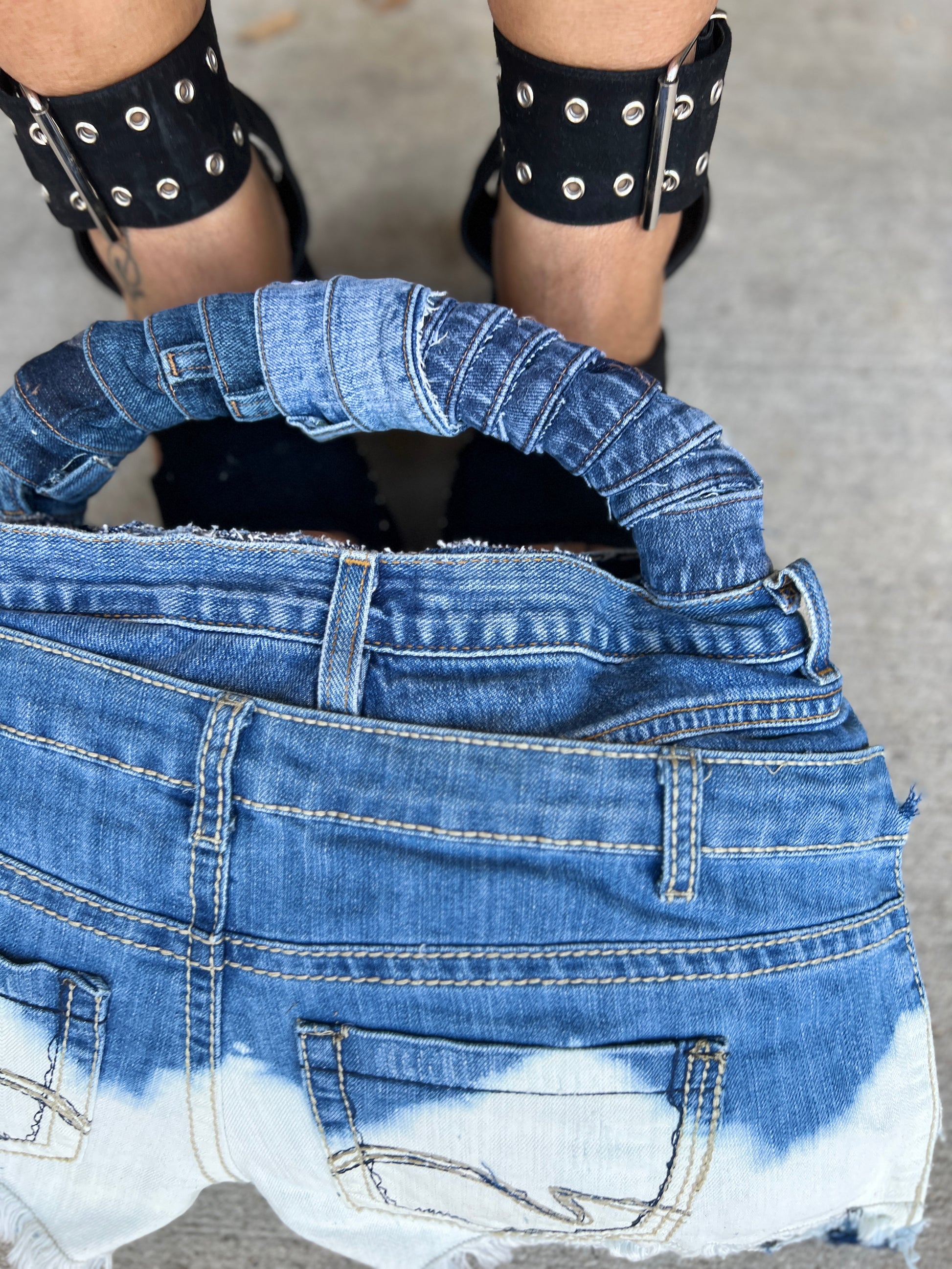Ugly Daisy Dukes Shredded Denim Rag Purse