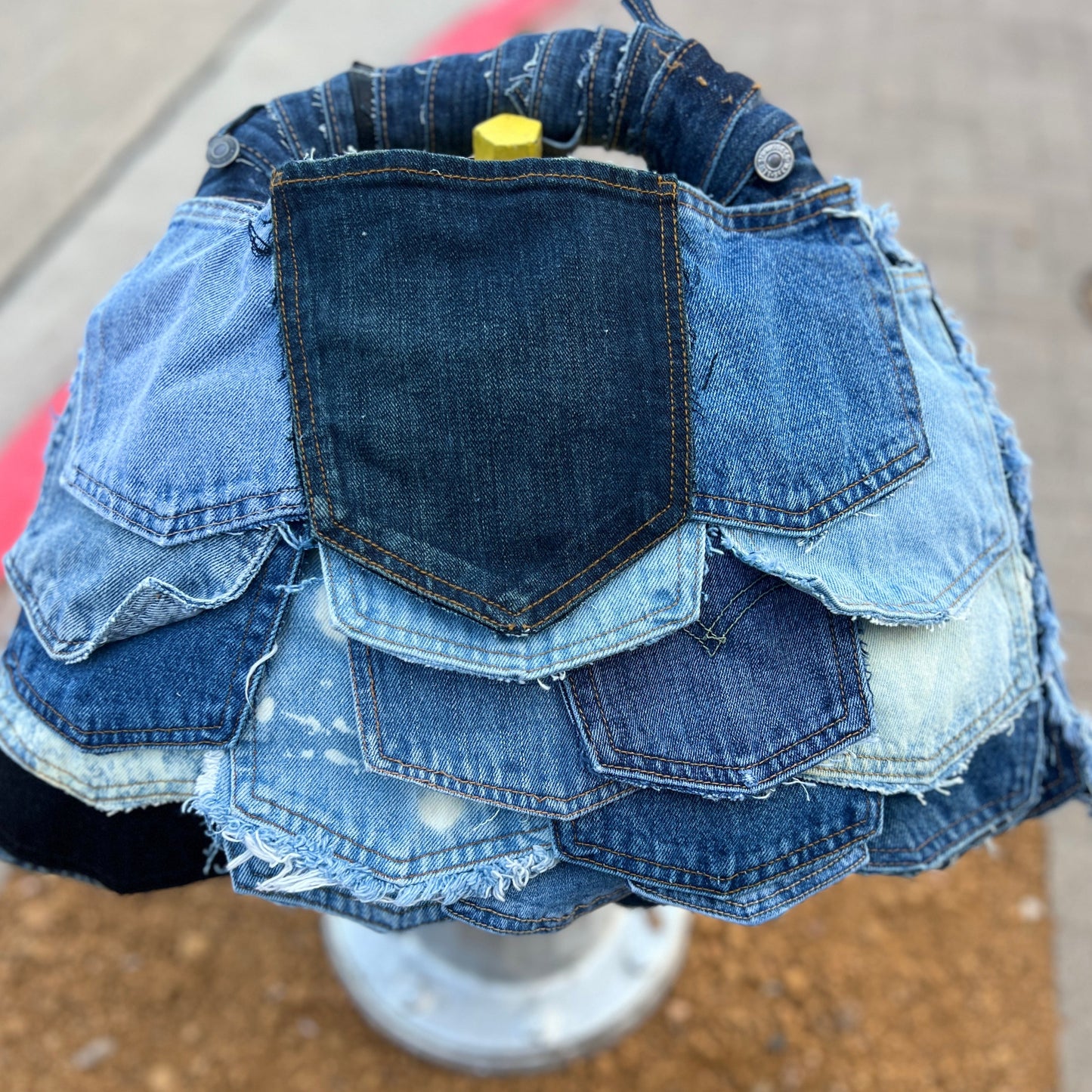 Last Pocket Two Sided Ugly Denim Bag