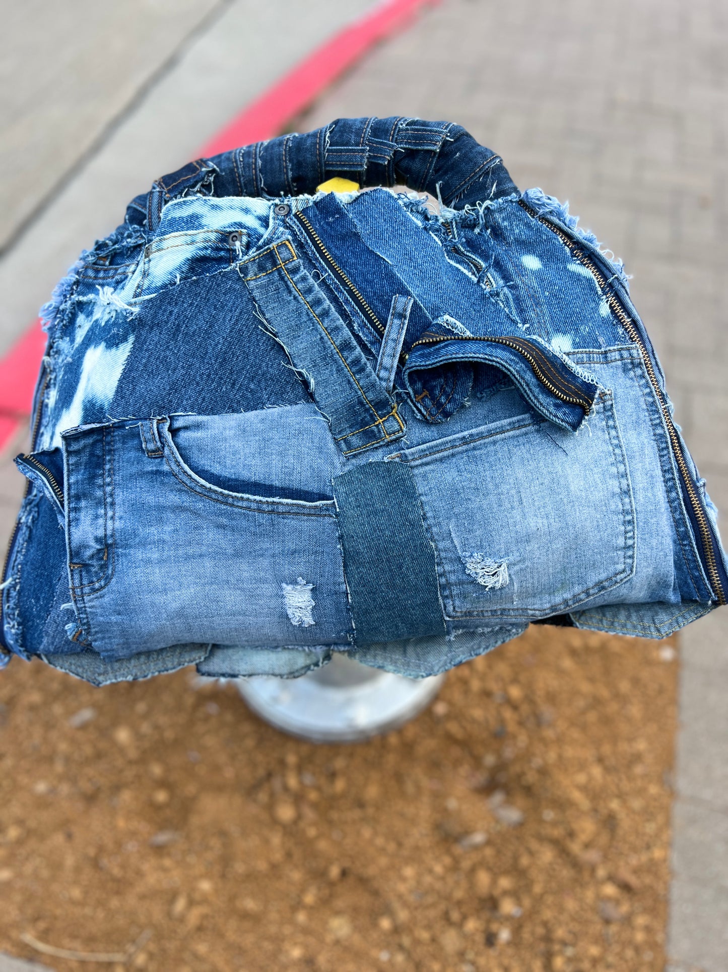 Last Pocket Two Sided Ugly Denim Bag