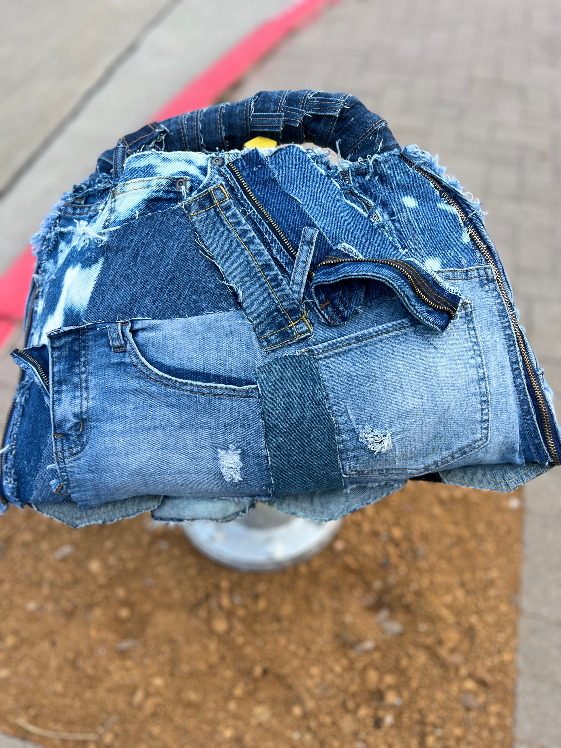 Last Pocket Two Sided Ugly Denim Bag
