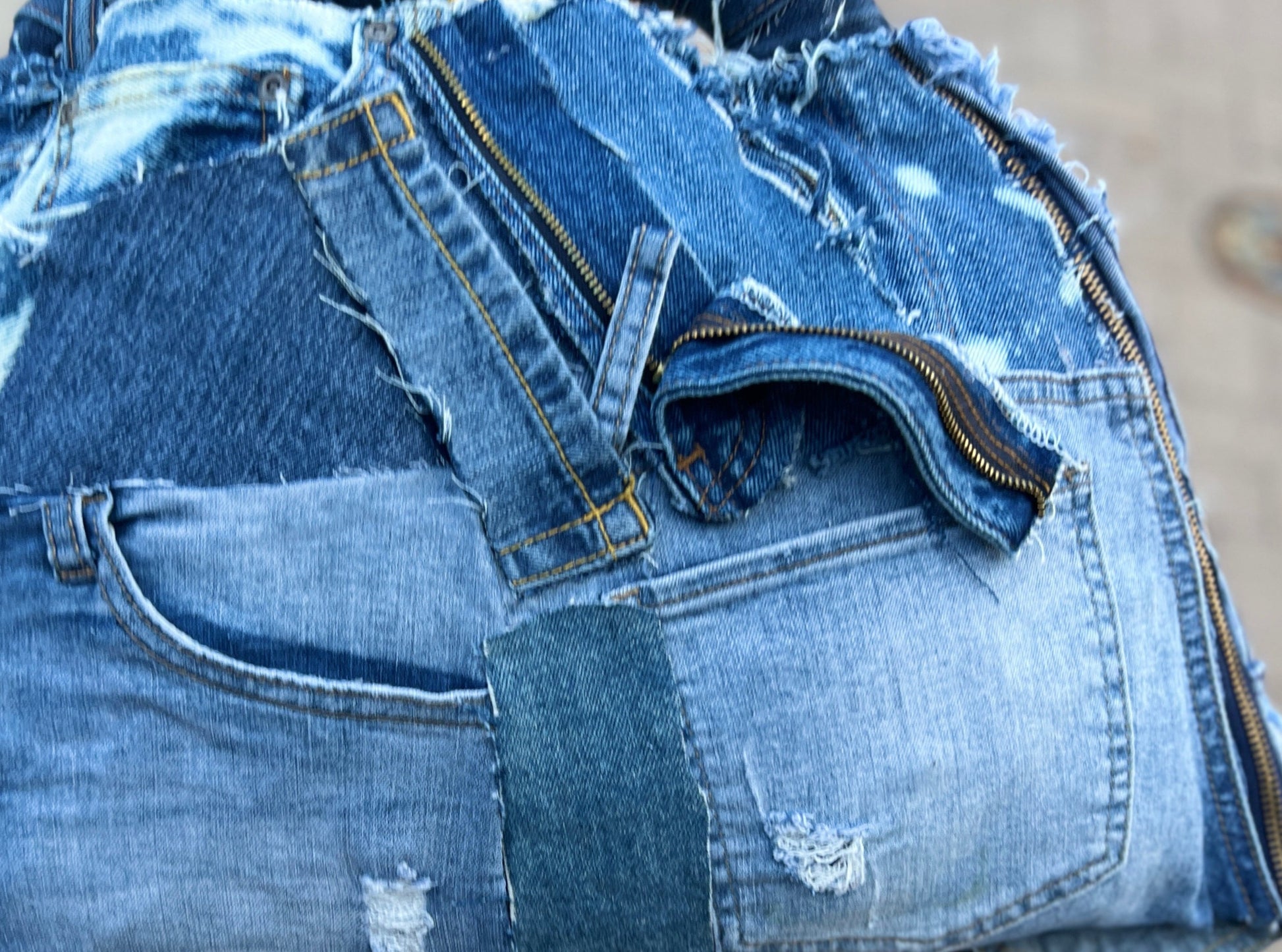 Last Pocket Two Sided Ugly Denim Bag