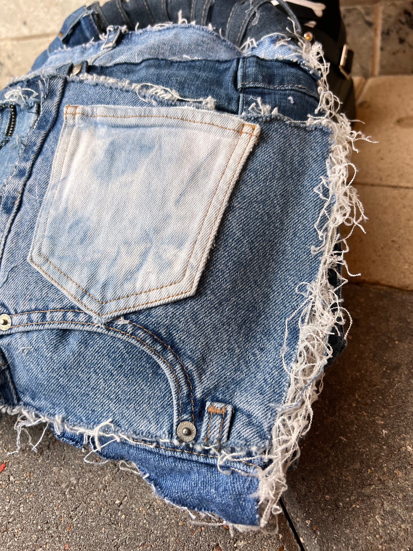 September First Ugly Denim Grunge Front Pockets Bag
