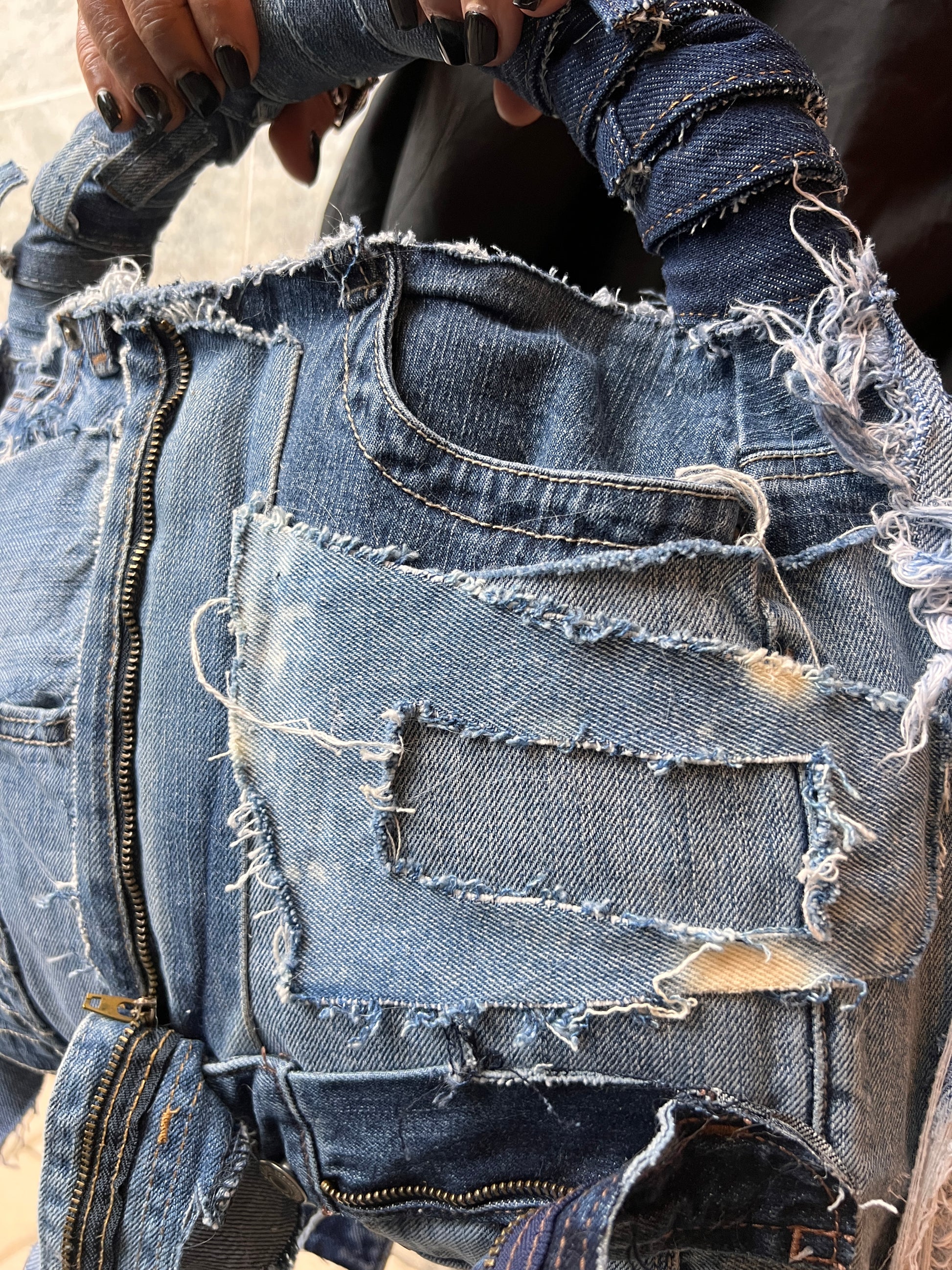 Ripped Up Ugly Denim Stuff And Go Bag
