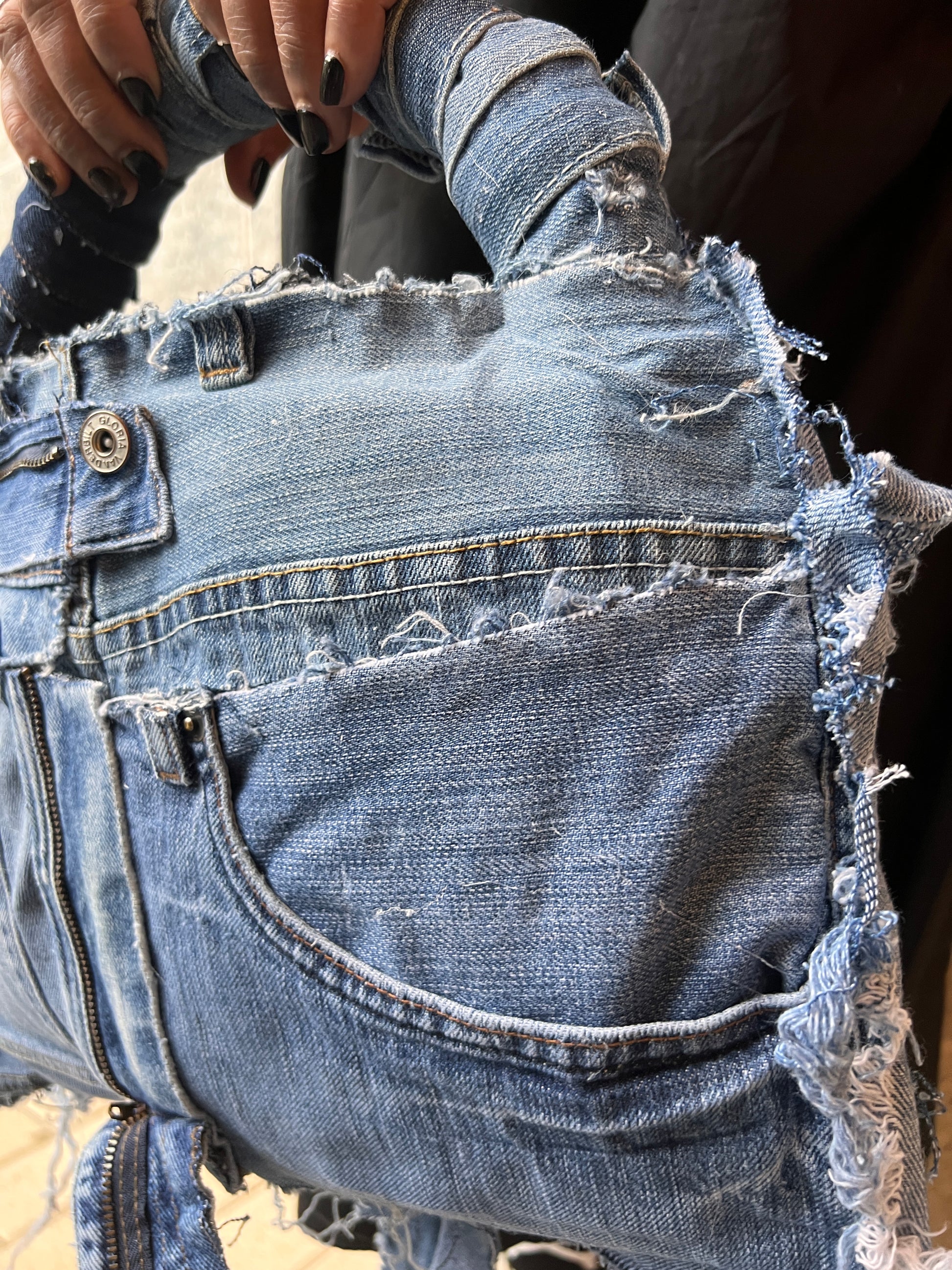 Ripped Up Ugly Denim Stuff And Go Bag