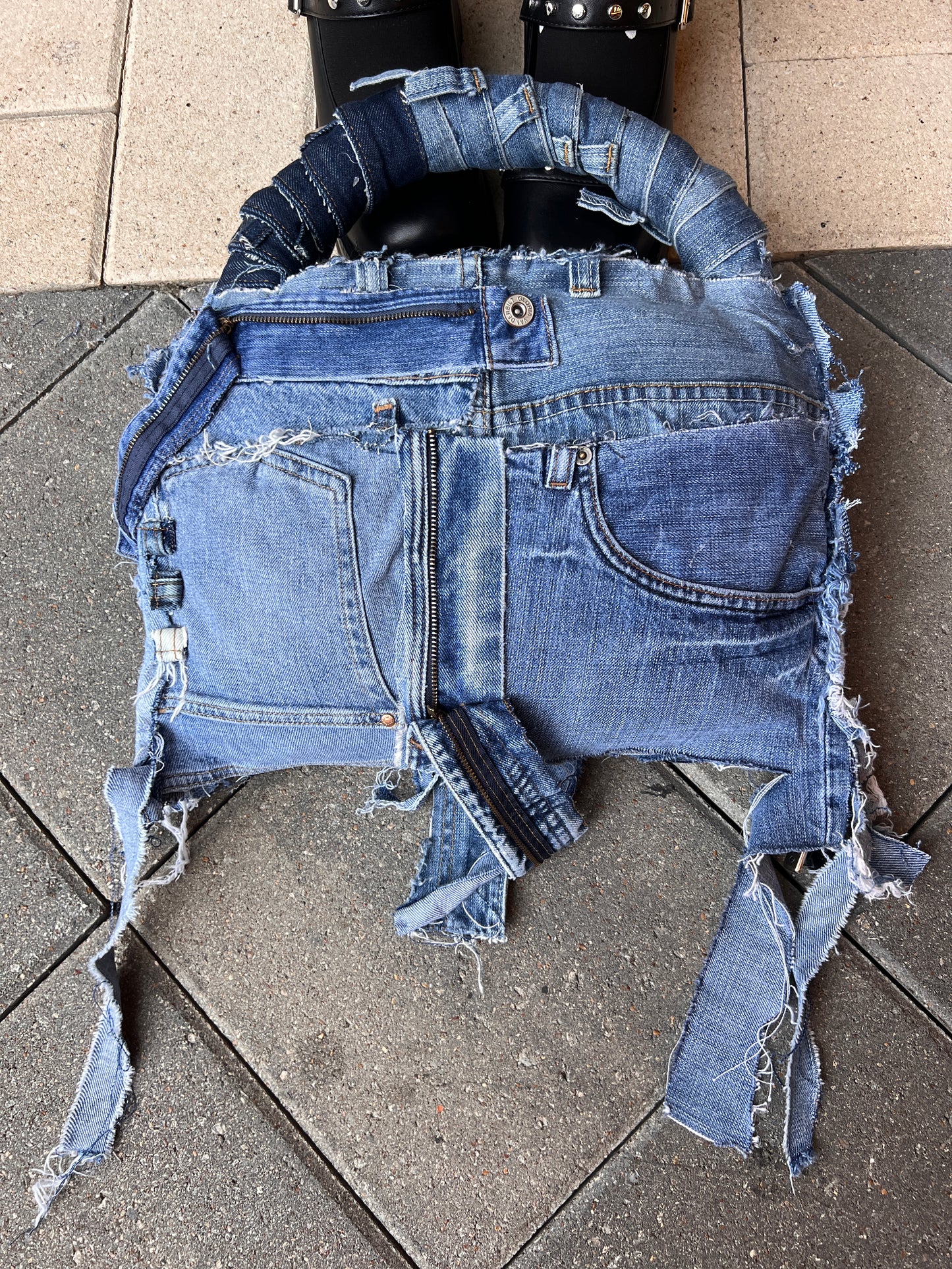 Ripped Up Ugly Denim Stuff And Go Bag