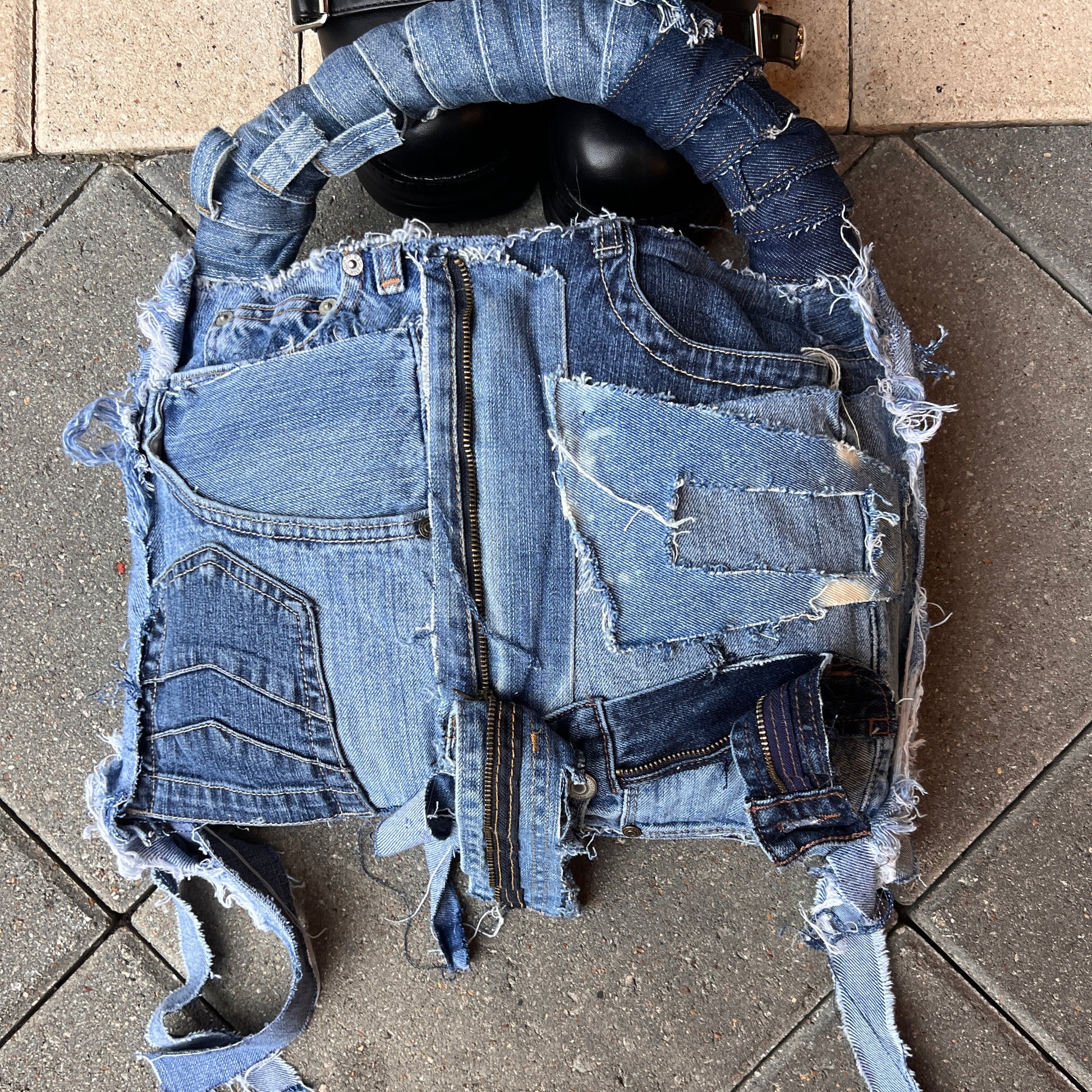 Ripped Up Ugly Denim Stuff And Go Bag
