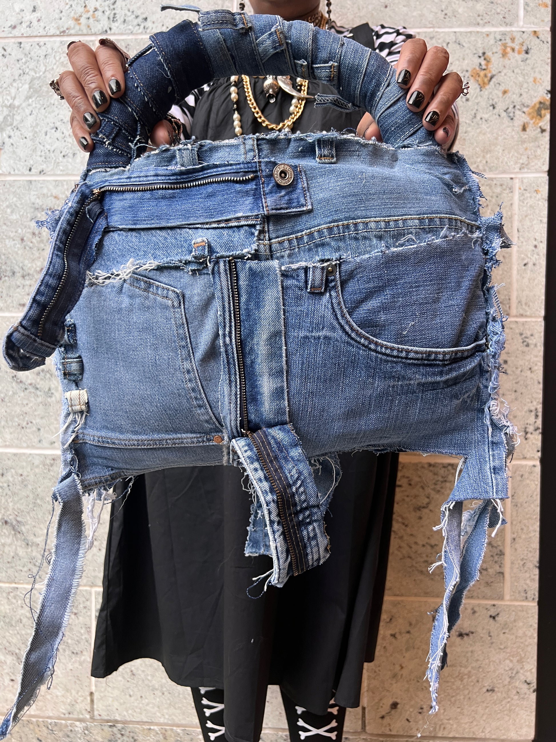 Ripped Up Ugly Denim Stuff And Go Bag