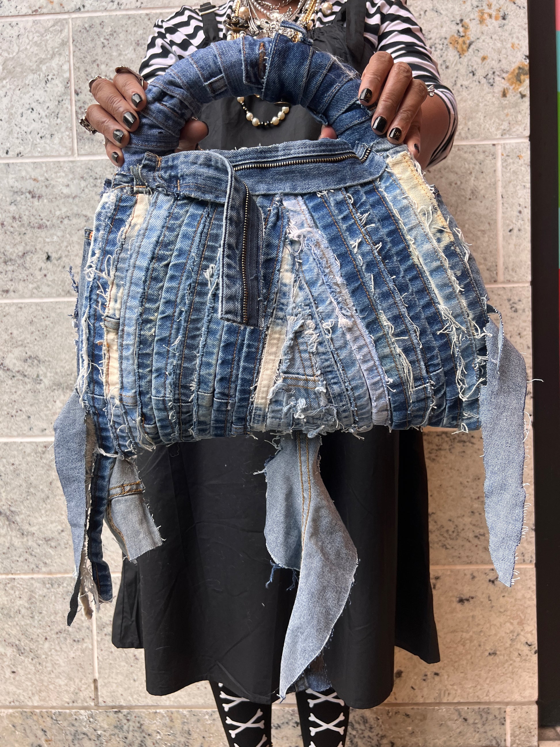 Lace Front Ugly Denim Bag