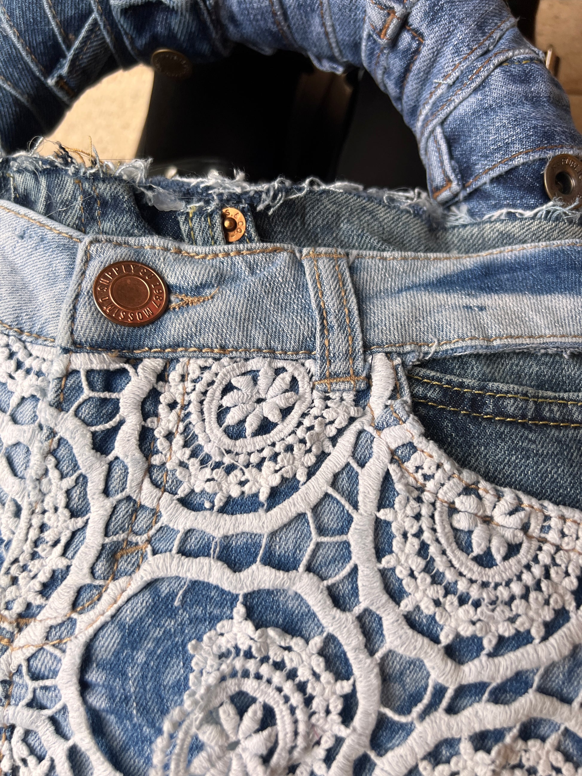 Lace Front Ugly Denim Bag