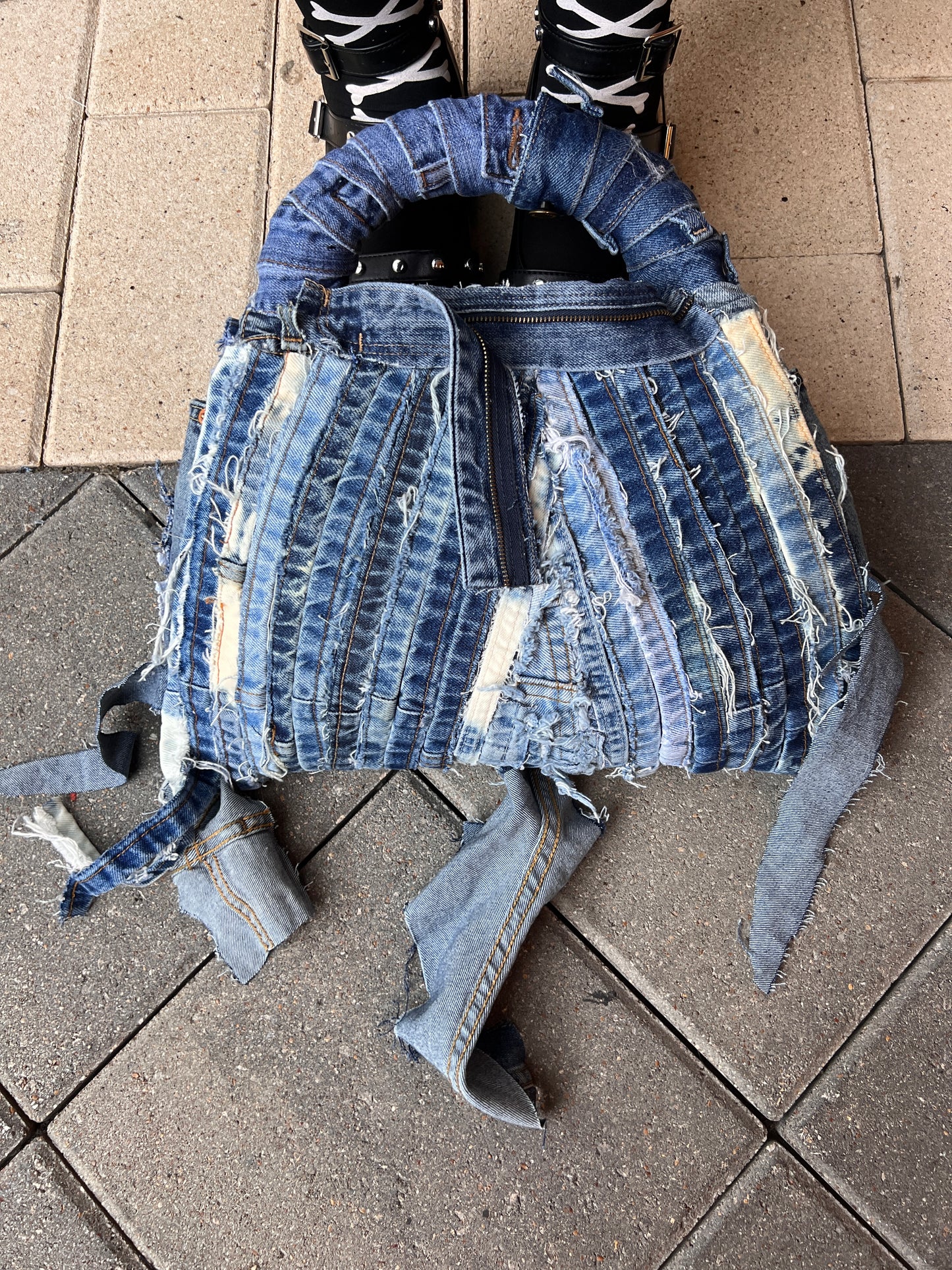 Lace Front Ugly Denim Bag