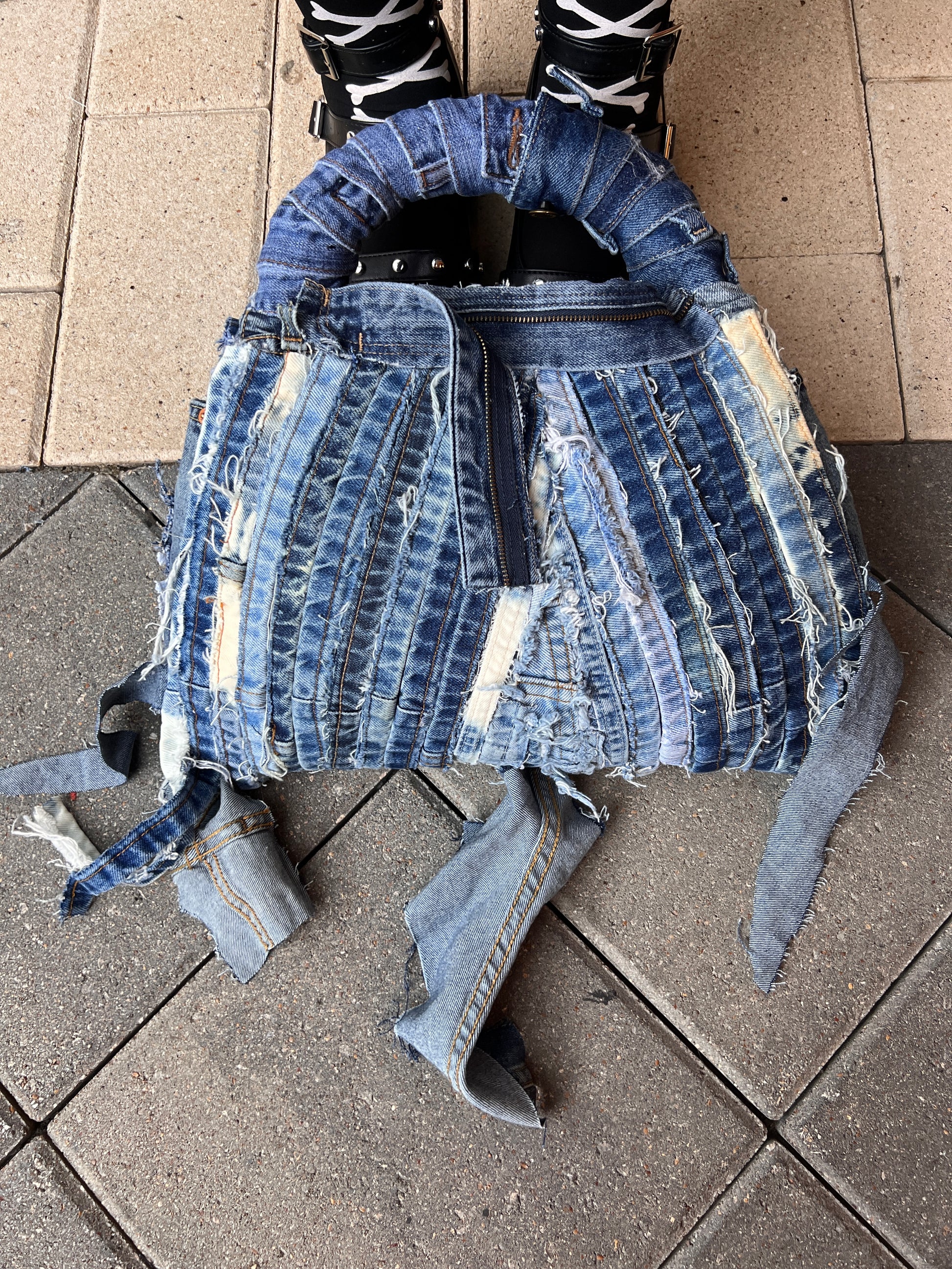 Lace Front Ugly Denim Bag