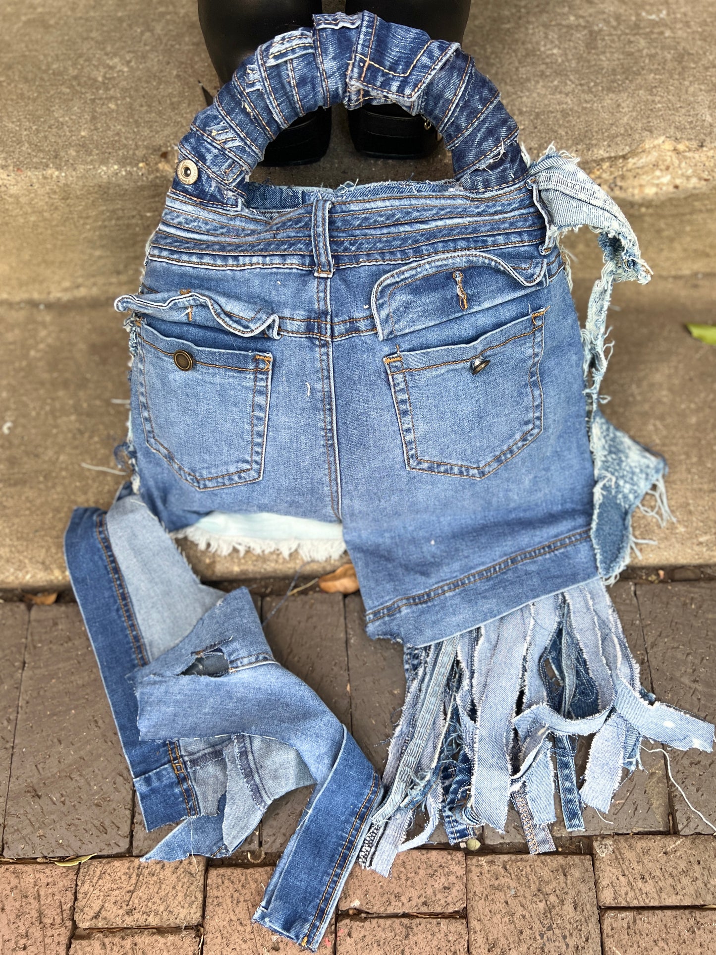 Its A Yes Ugly Denim Bag: Uniquely Ripped Up XL