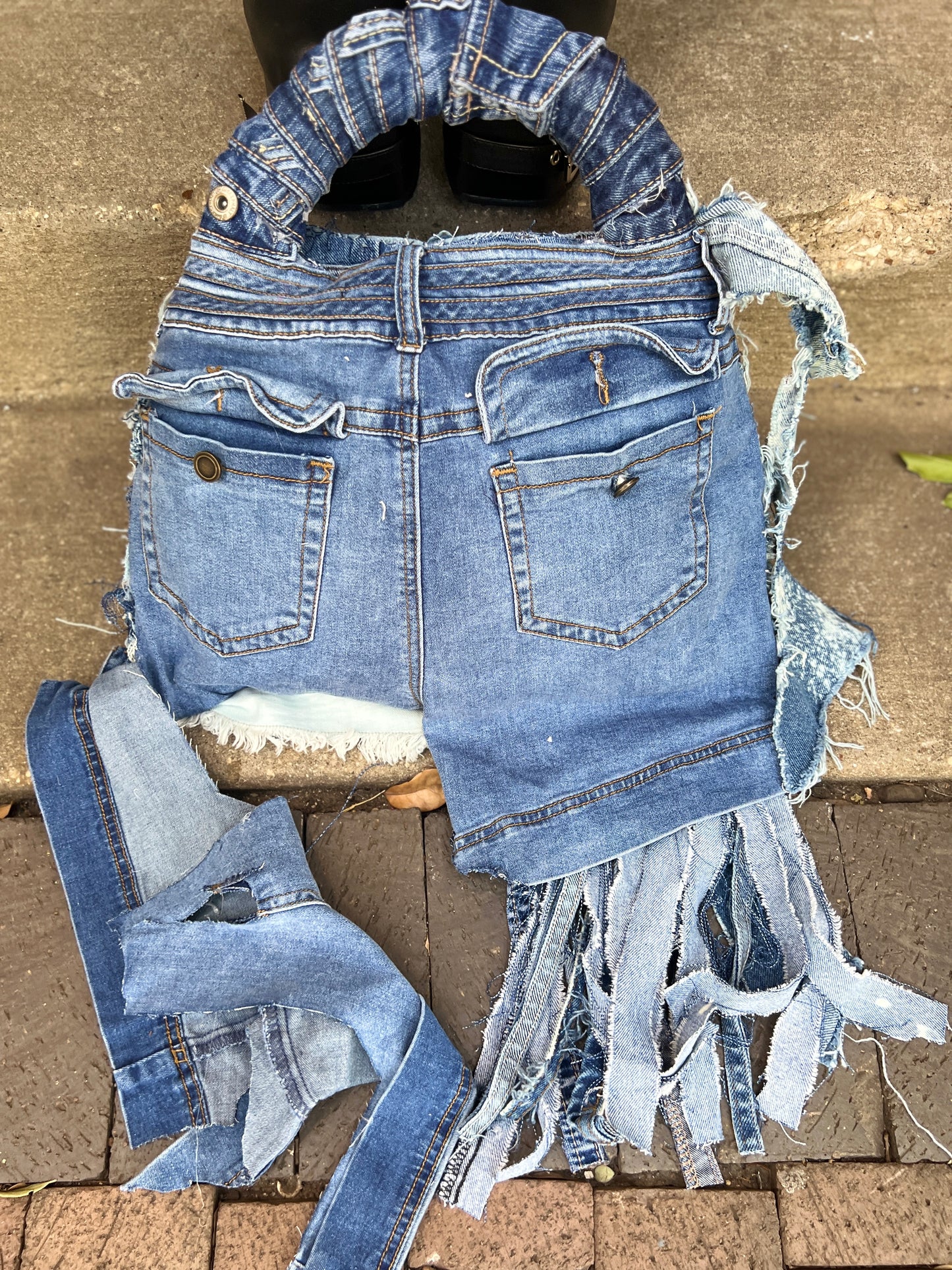 Its A Yes Ugly Denim Bag: Uniquely Ripped Up XL