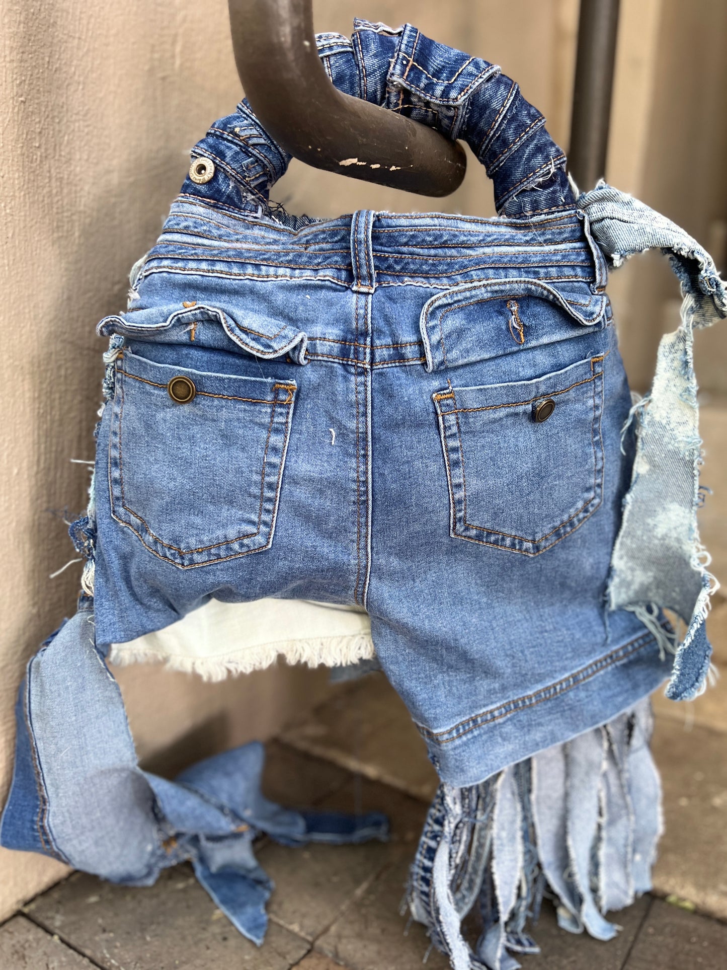 Its A Yes Ugly Denim Bag: Uniquely Ripped Up XL