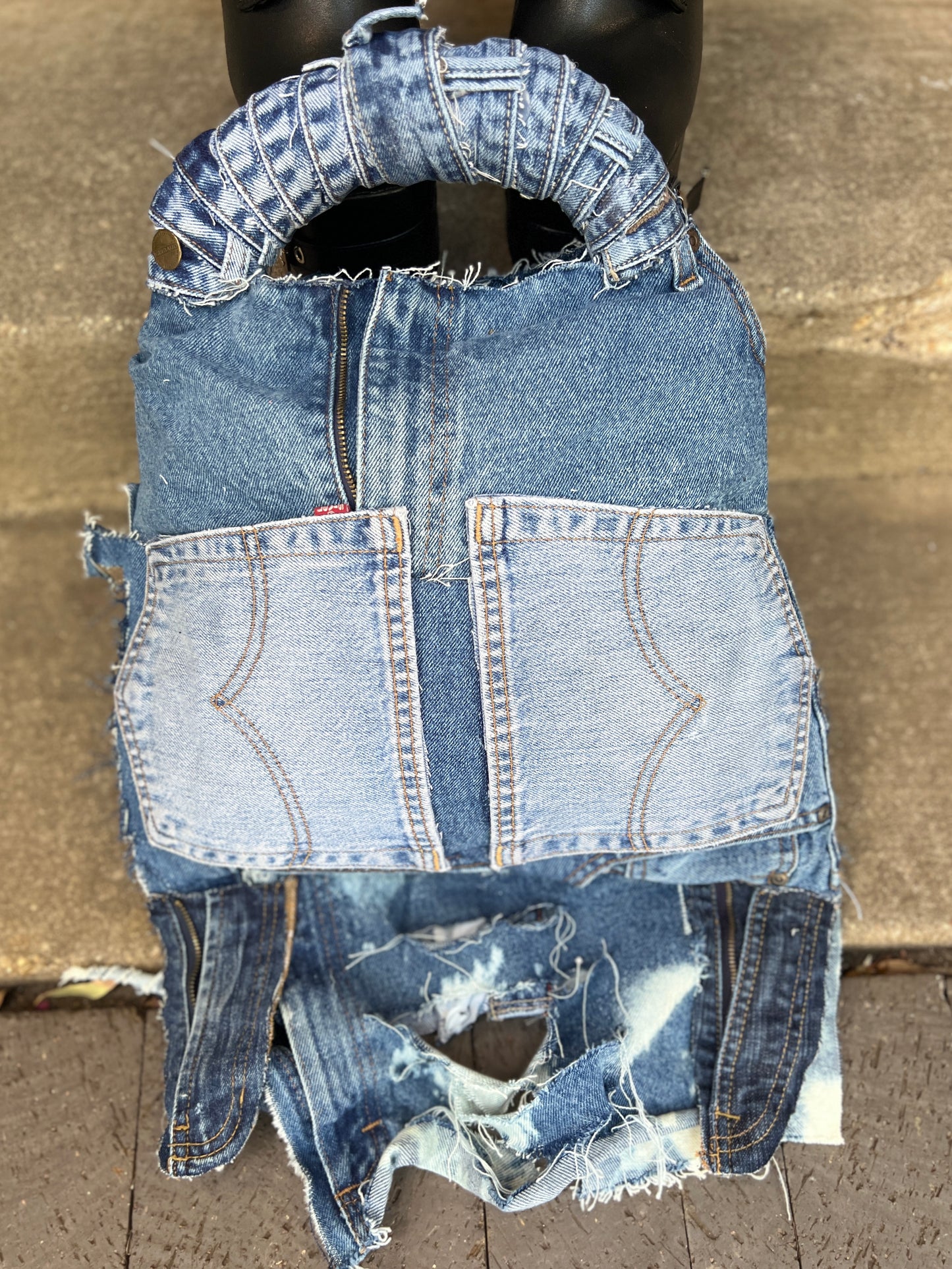 Big Ole Sideways Funky Grunge Ugly Denim Stuff And Go Bag