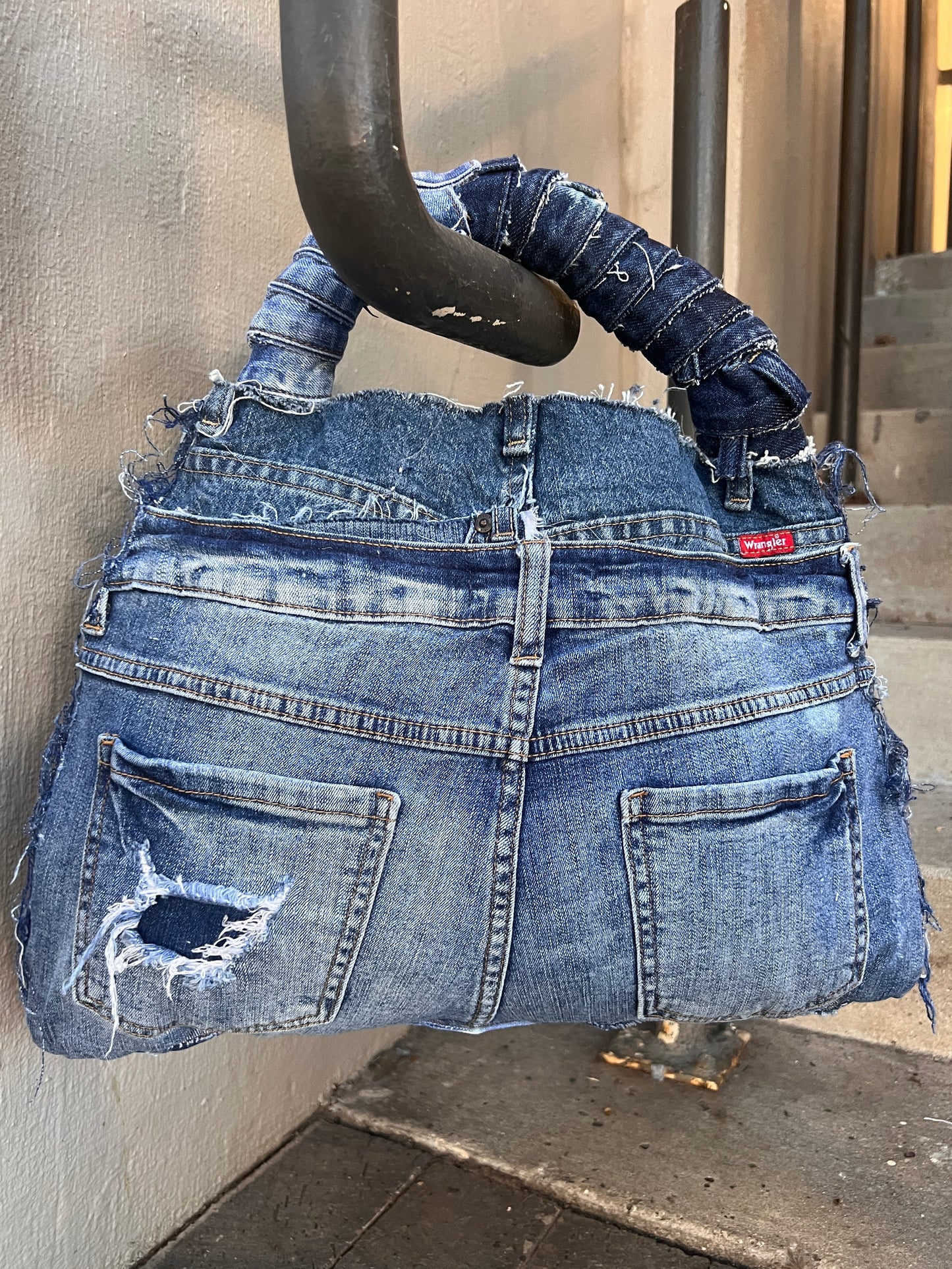 Funky 2 Sided Ugly Denim Pocket Bag