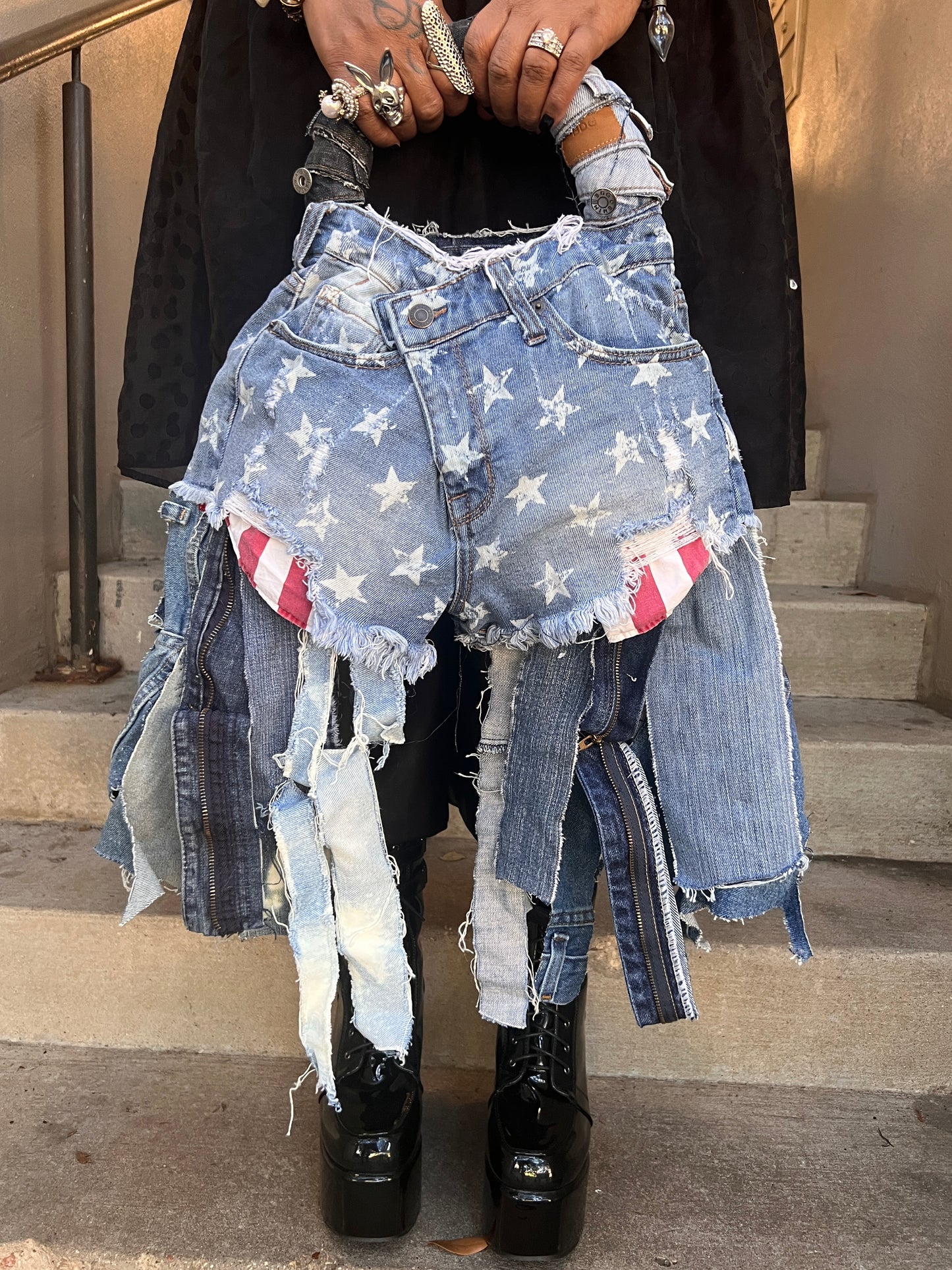 Girl Bye Ugly Denim XL Bag
