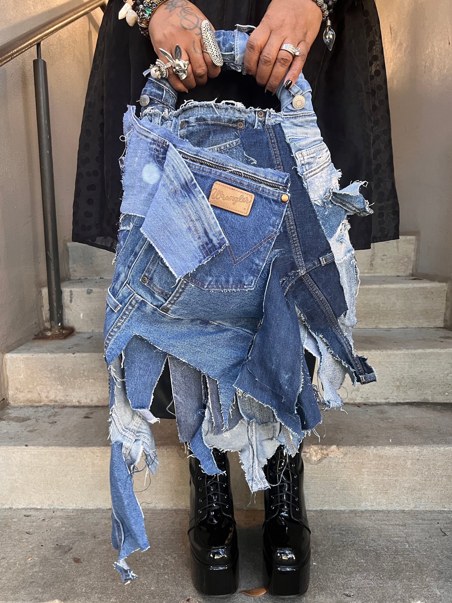 Get It Girl Ugly Denim XL Bag
