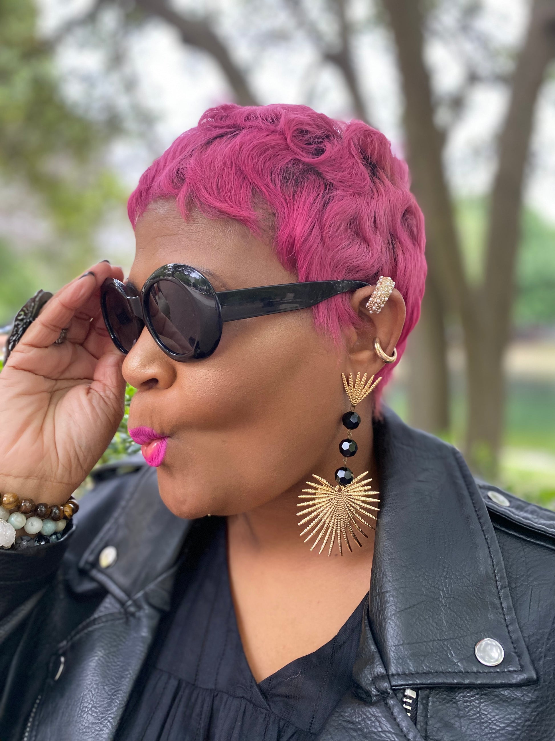 Becoming 70's Funk Retro Fan Earrings