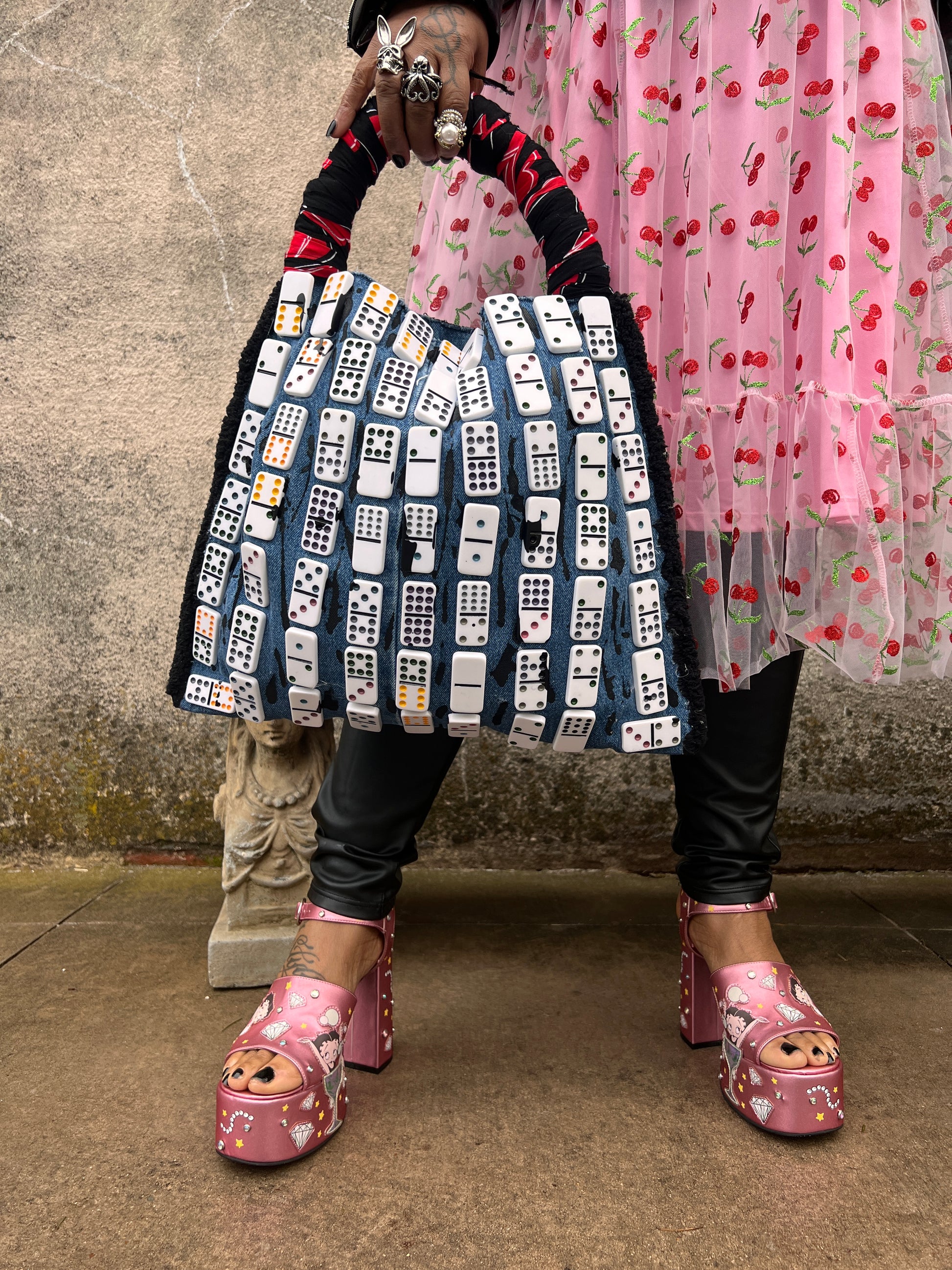 NO Funky Grunge Denim Jean Stuff And Go Bag