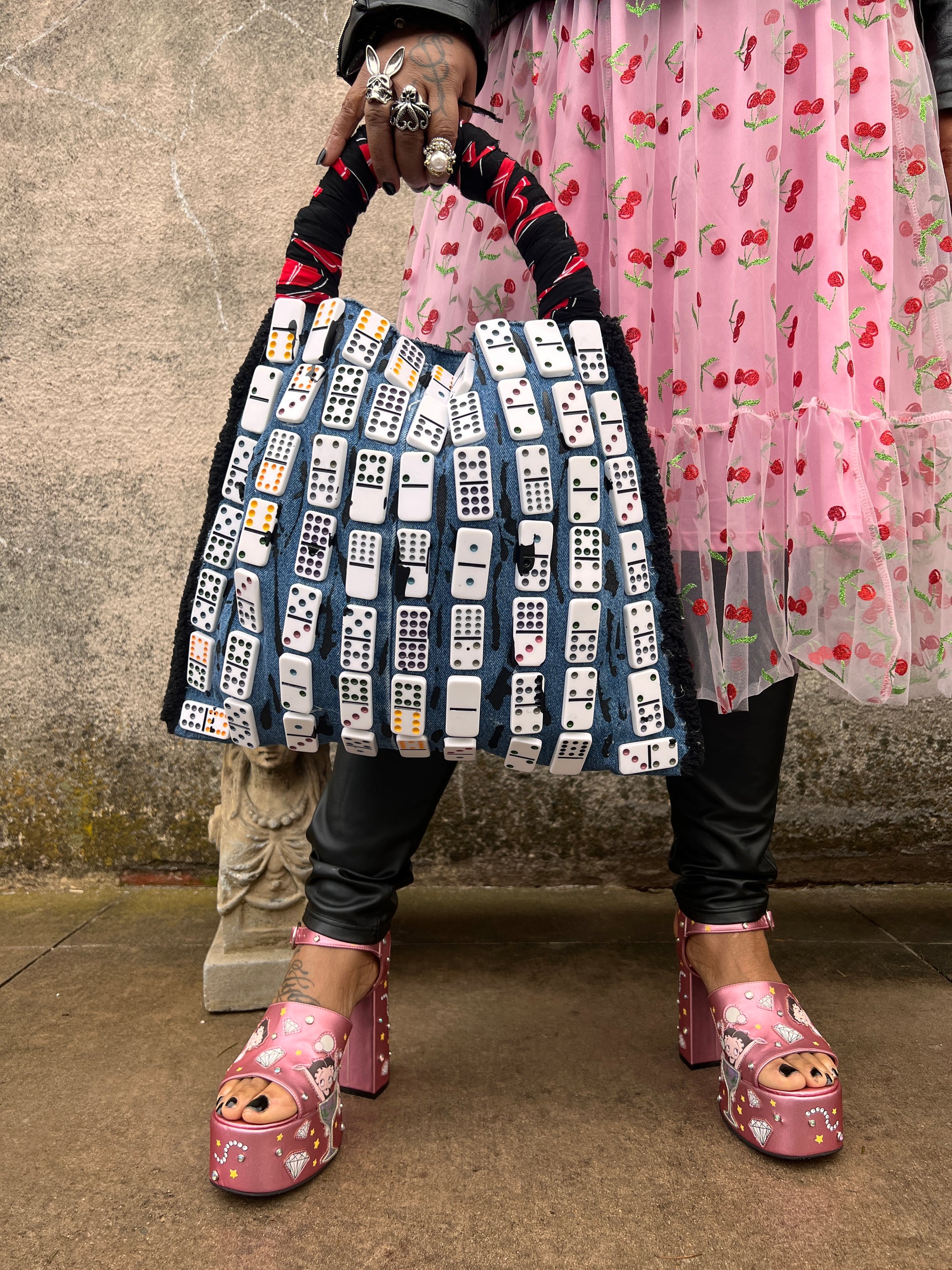 NO Funky Grunge Denim Jean Stuff And Go Bag