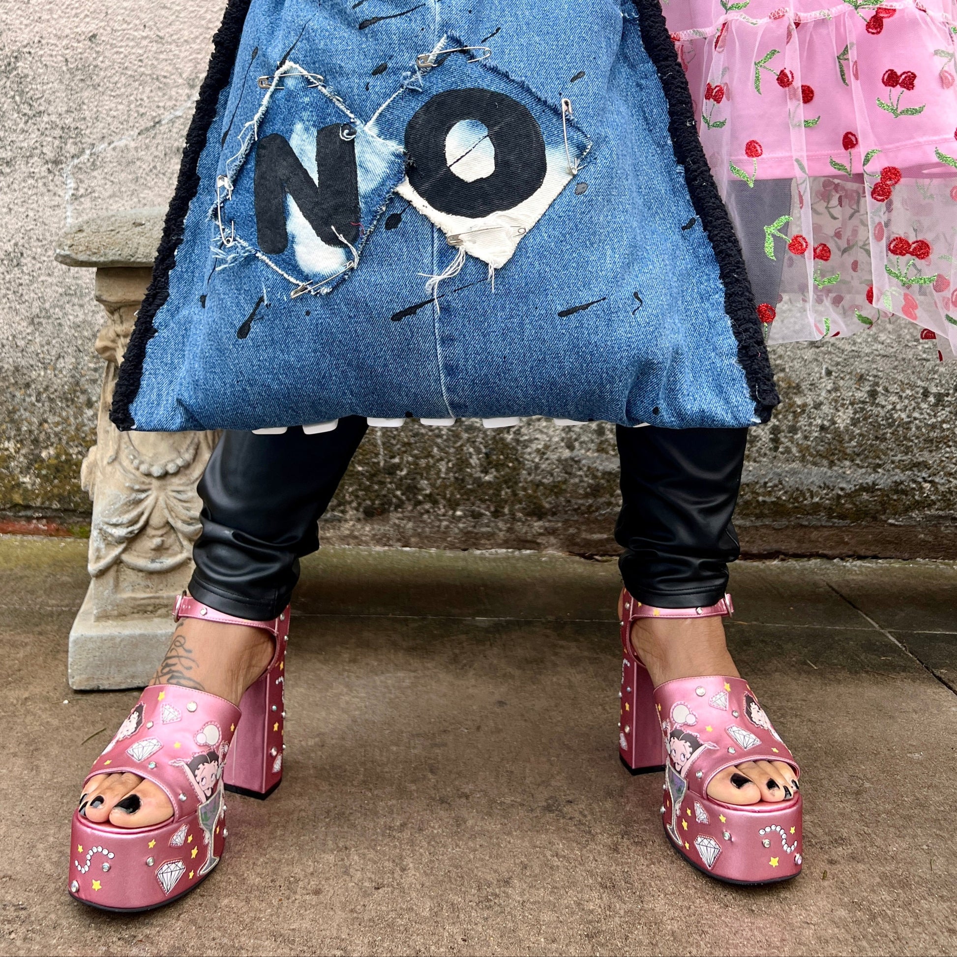 NO Funky Grunge Denim Jean Stuff And Go Bag