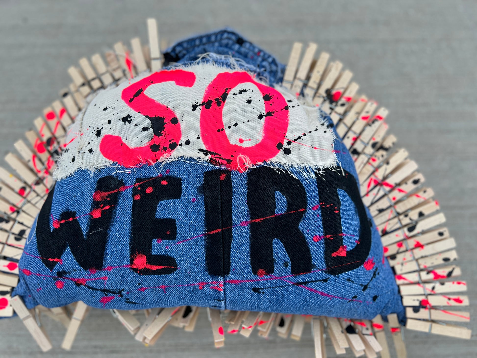 So Weird Funky Clothes Pin Reworked Junk Bag: Stranger Things