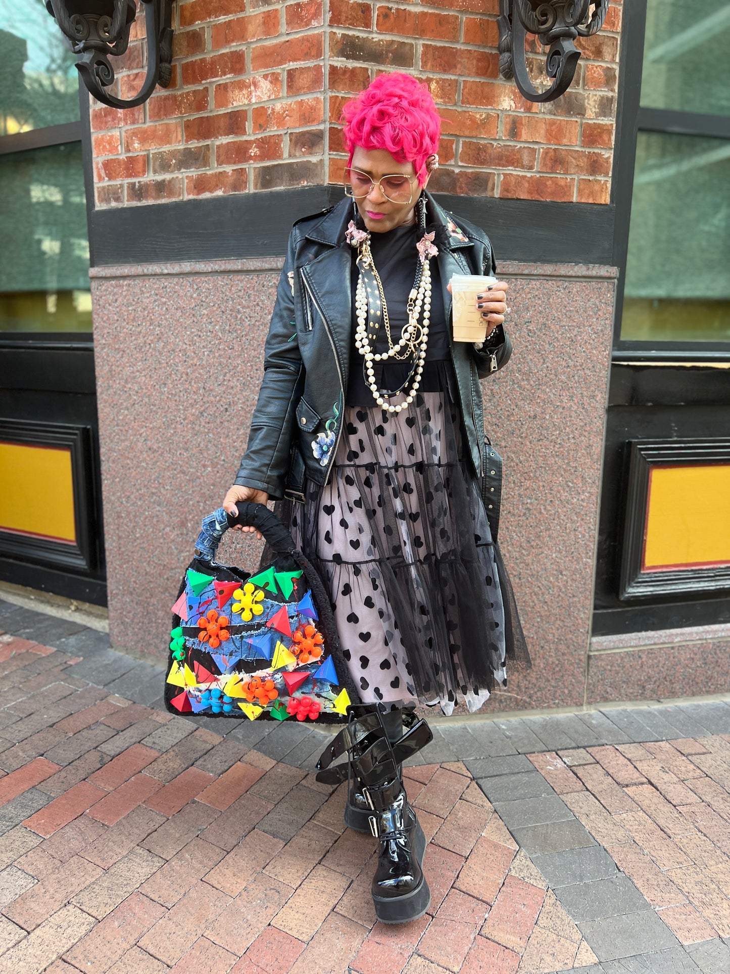 Funky Abstract Art Denim Bag Oddity Style
